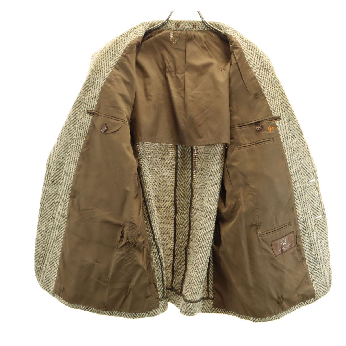 GIVENCHY ジバンシィ 90s オールド 総柄 テーラードジャケット ベージュ メンズ