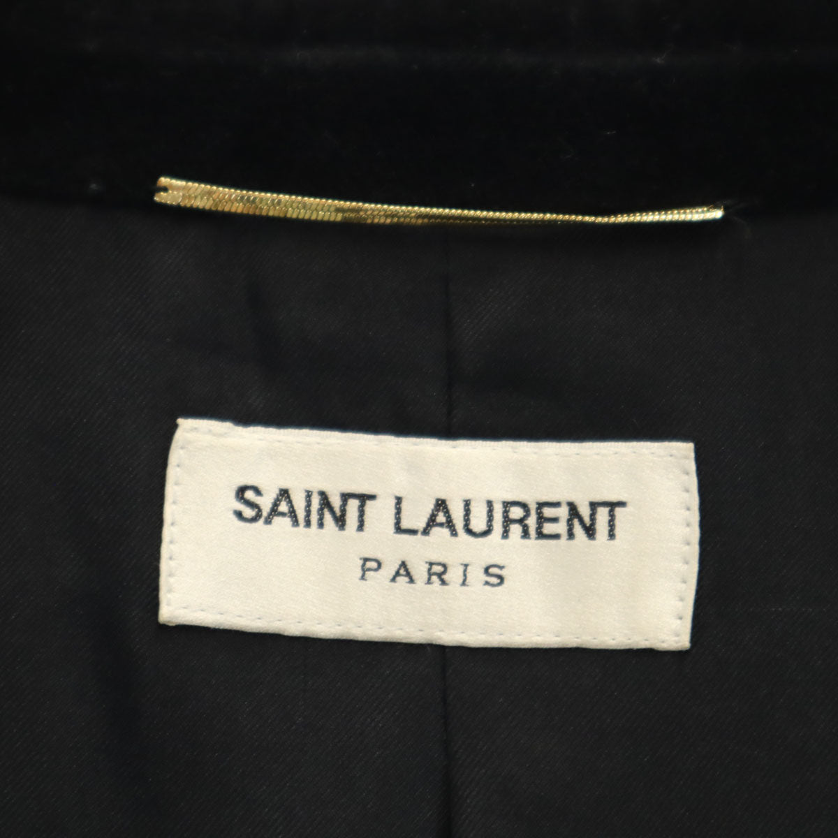 SAINT LAURENT サンローラン イタリア製 シルク テーラードジャケット F34 黒 レディース