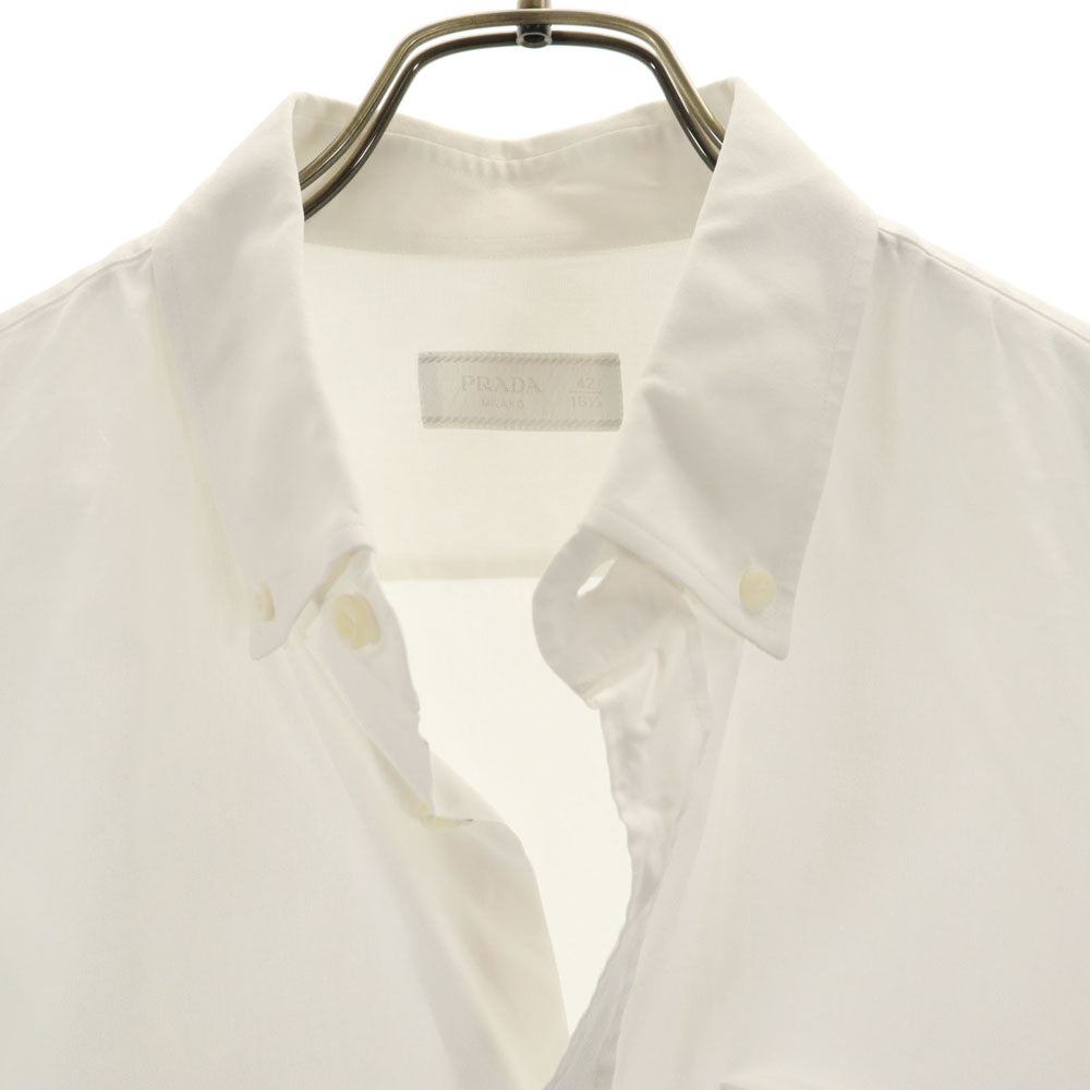 PRADA プラダ 2017年モデル イタリア製 長袖 ボタンダウンシャツ 42 ホワイト メンズ