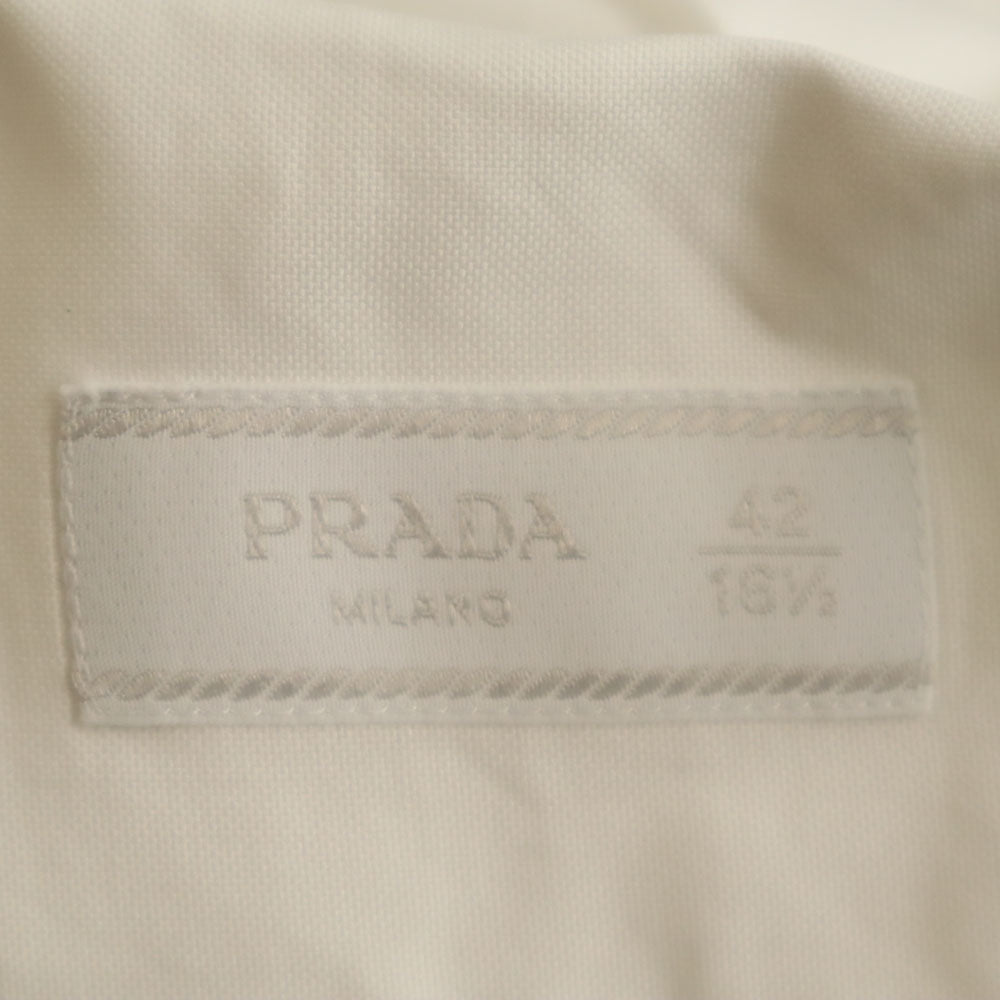PRADA プラダ 2017年モデル イタリア製 長袖 ボタンダウンシャツ 42 ホワイト メンズ
