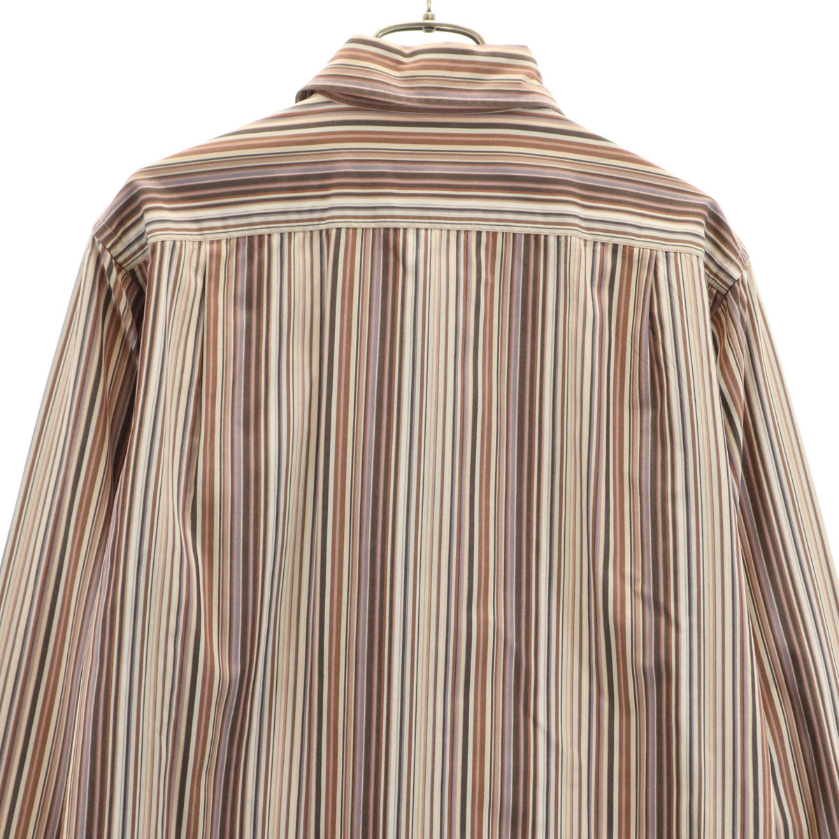 Paul Smith LONDON ポールスミスロンドン 日本製 ストライプ柄 長袖 シャツ M ブラウン系 メンズ