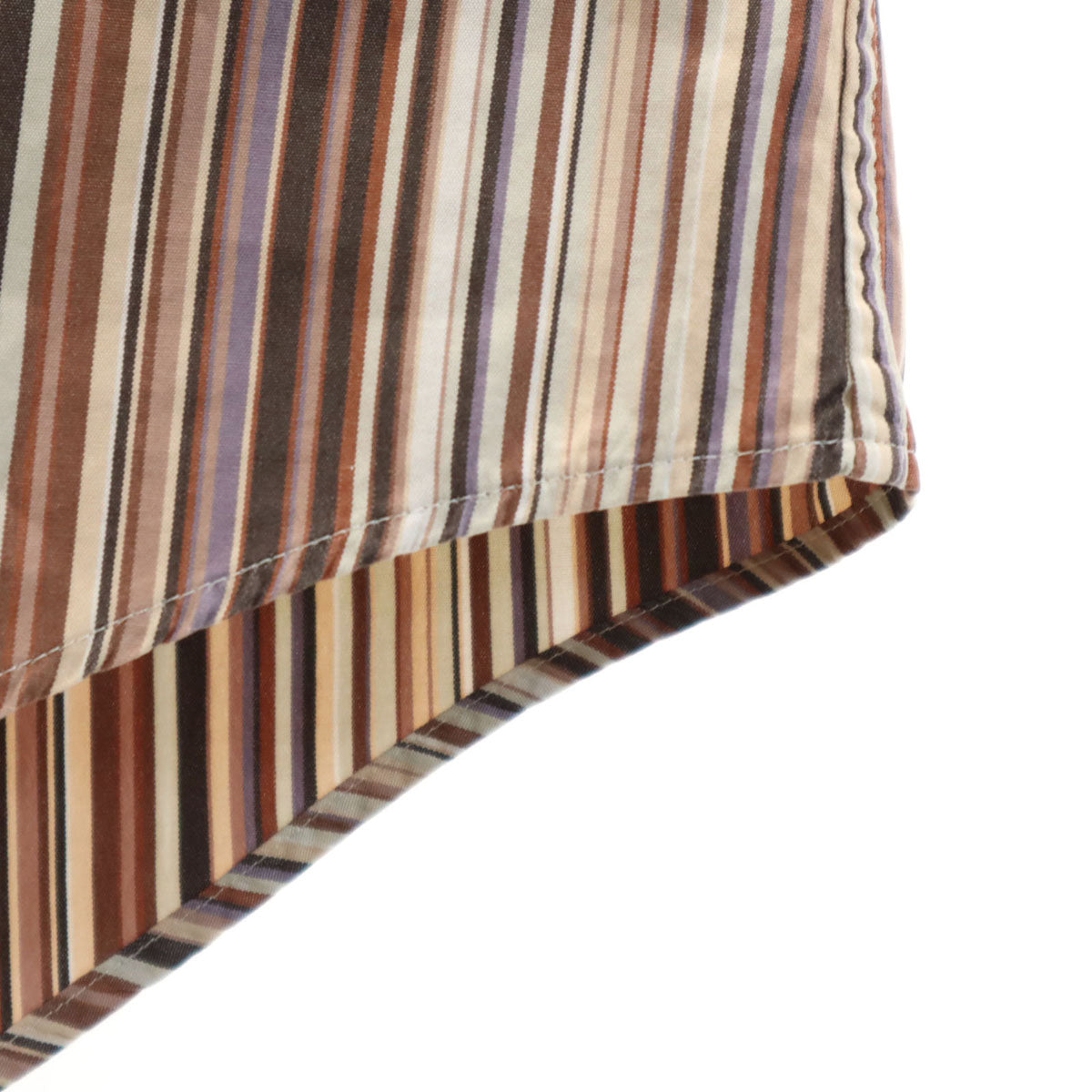 Paul Smith LONDON ポールスミスロンドン 日本製 ストライプ柄 長袖 シャツ M ブラウン系 メンズ