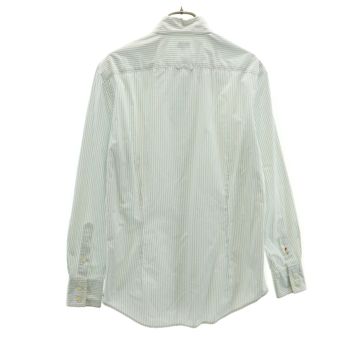 PS Paul Smith ピーエスポールスミス ストライプ柄 花刺繍 長袖 シャツ M ホワイト系 メンズ