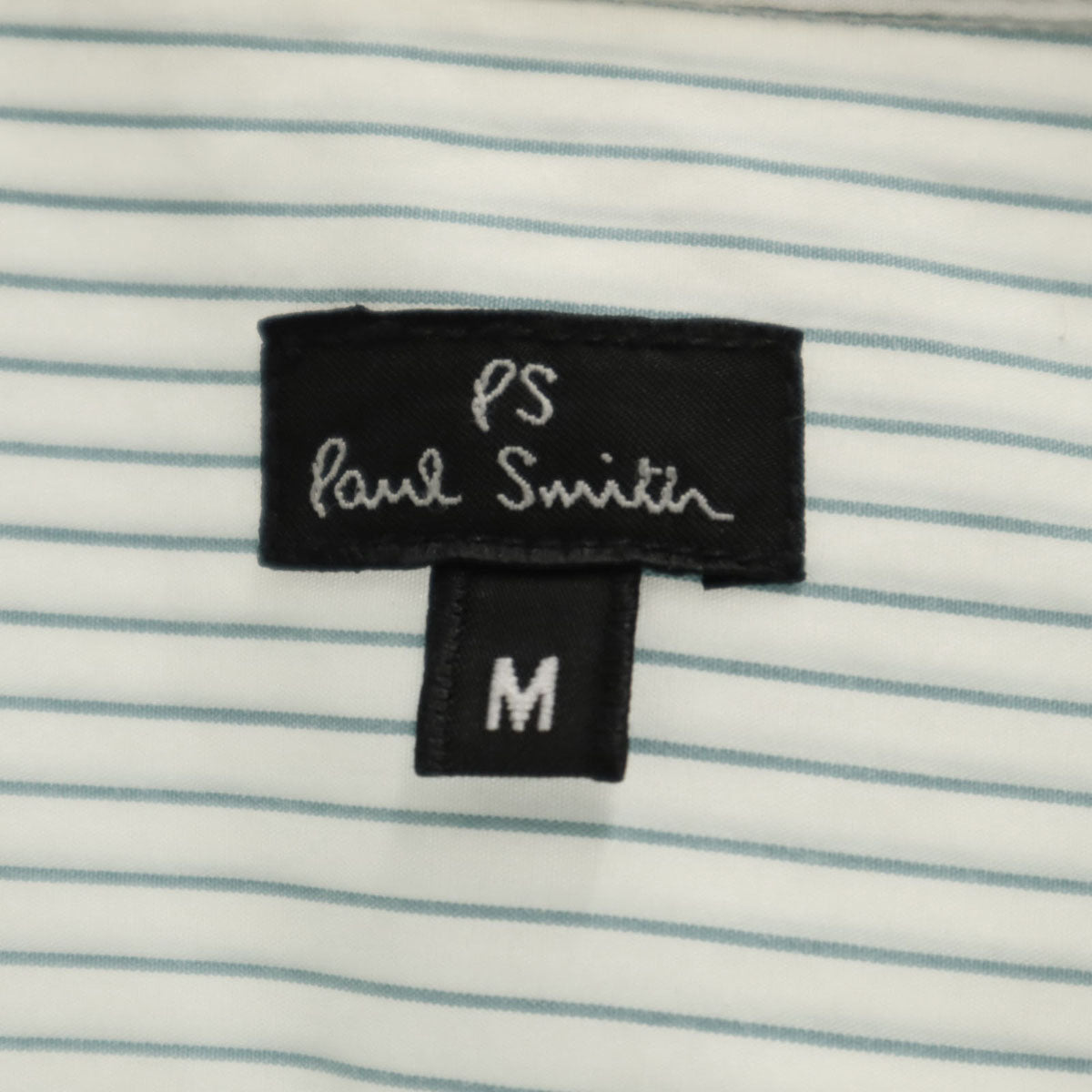 PS Paul Smith ピーエスポールスミス ストライプ柄 花刺繍 長袖 シャツ M ホワイト系 メンズ