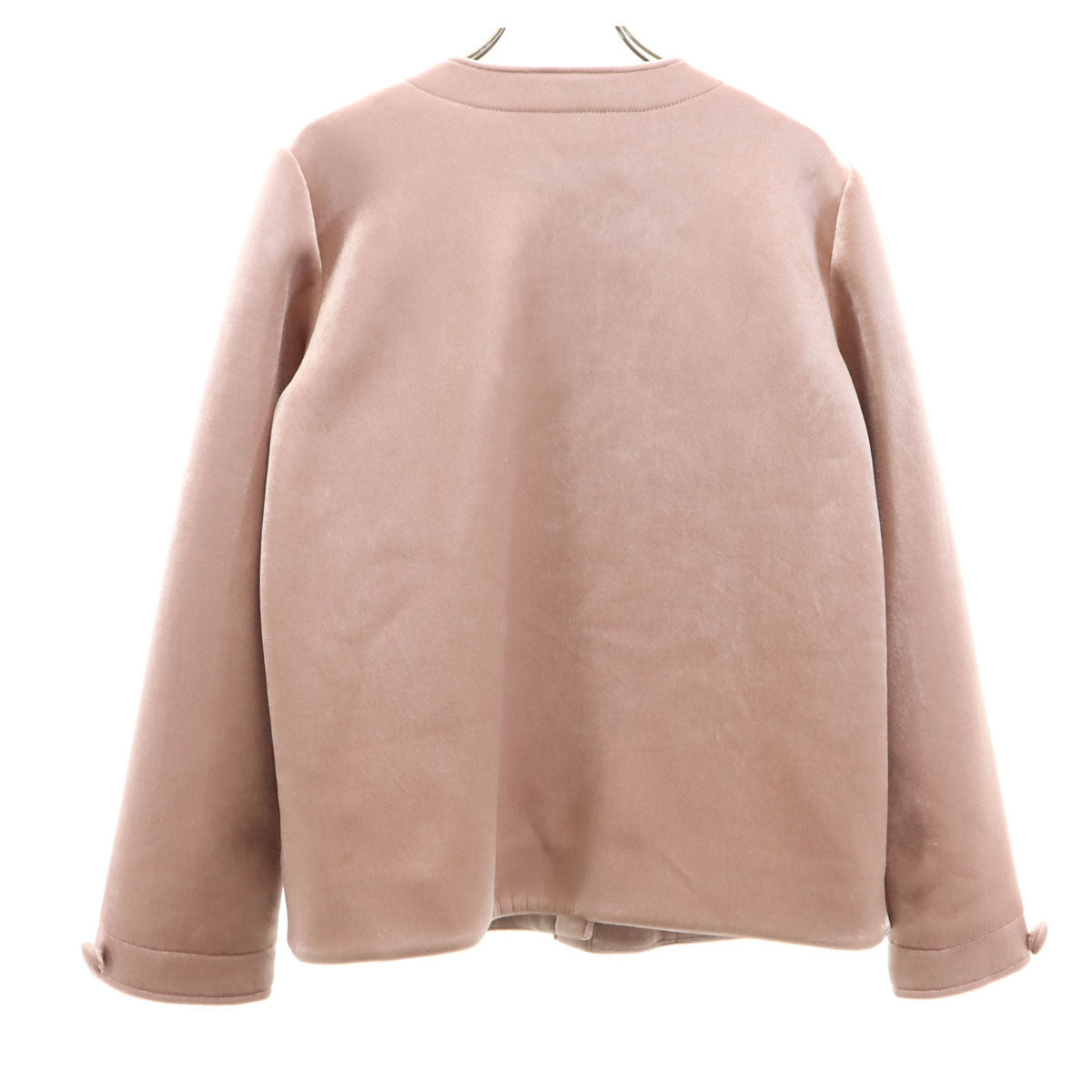 Rene ルネ 未使用 日本製 ベロア ノーカラージャケット 36 ピンク