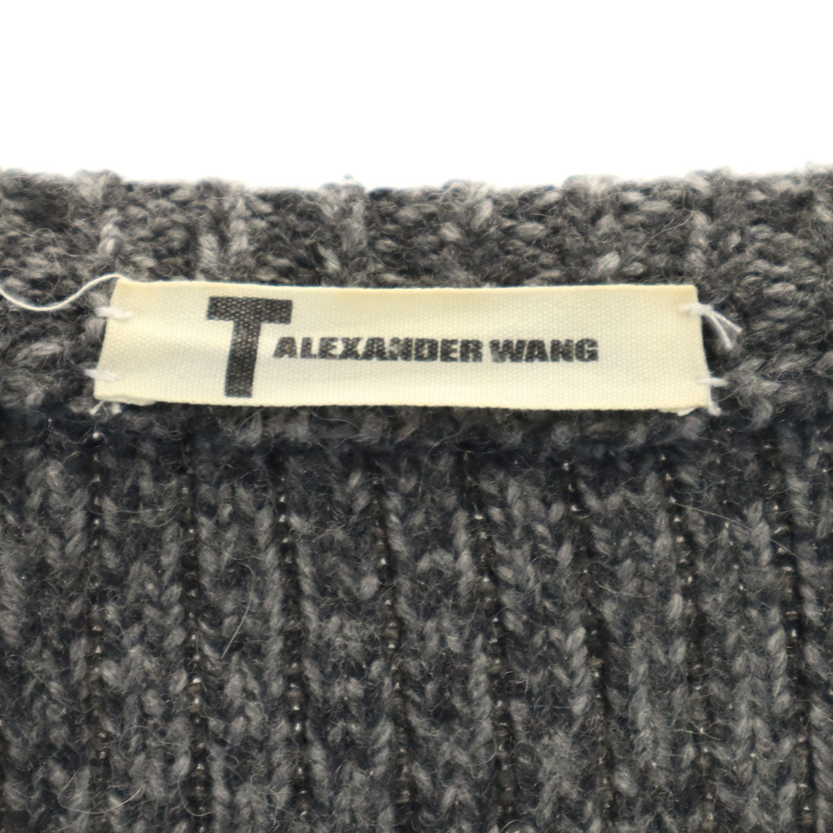 Alexander Wang アレキサンダーワン 長袖 Vネック セーター XS チャコールグレー ニット レディース
