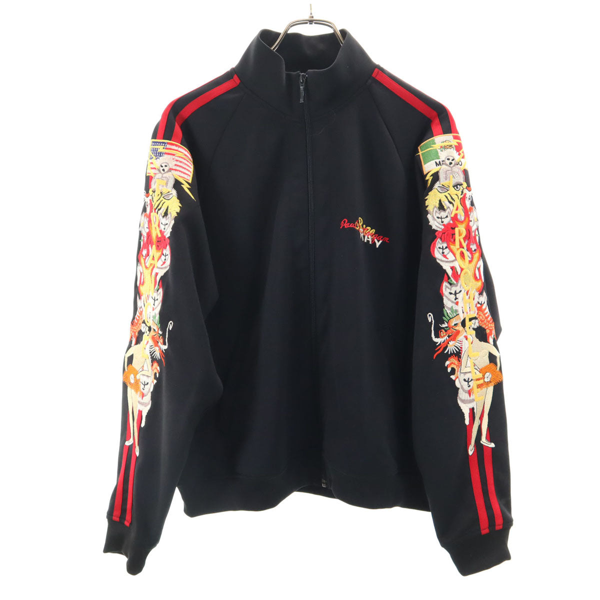 doublet ダブレット CHAOS EMBROIDERY トラックジャケット M ブラック ジャージ メンズ