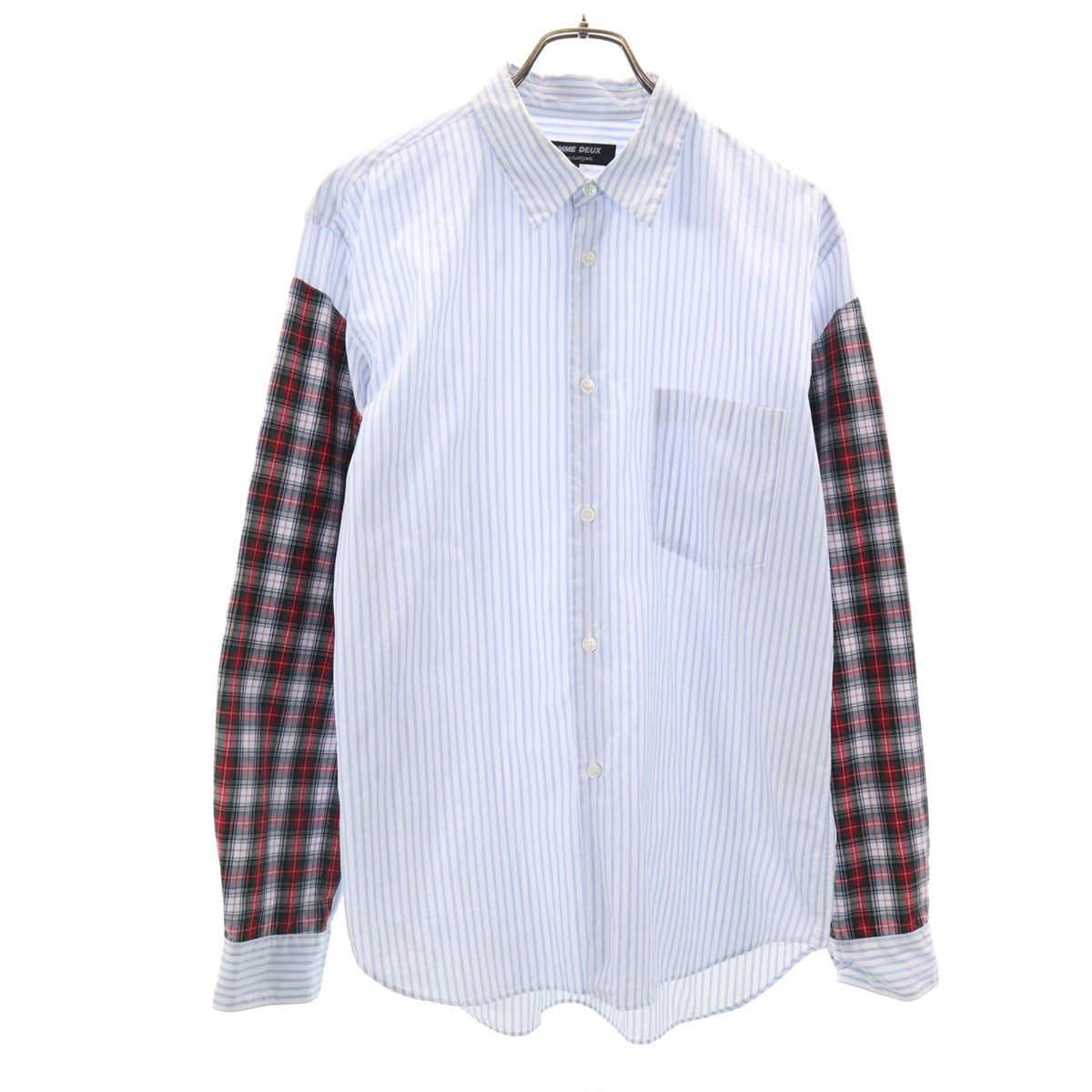 COMME des GARCONS HOMME DEUX コムデギャルソンオムドゥ 2015年 日本製 ストライプ柄 長袖 コットンシャツ M ホワイト メンズ