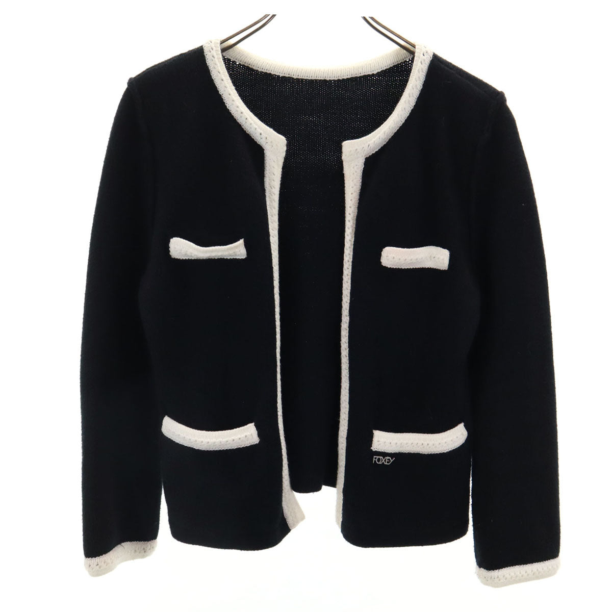 FOXEY NEW YORK フォクシーニューヨーク 長袖 カーディガン 38 ブラック レディース