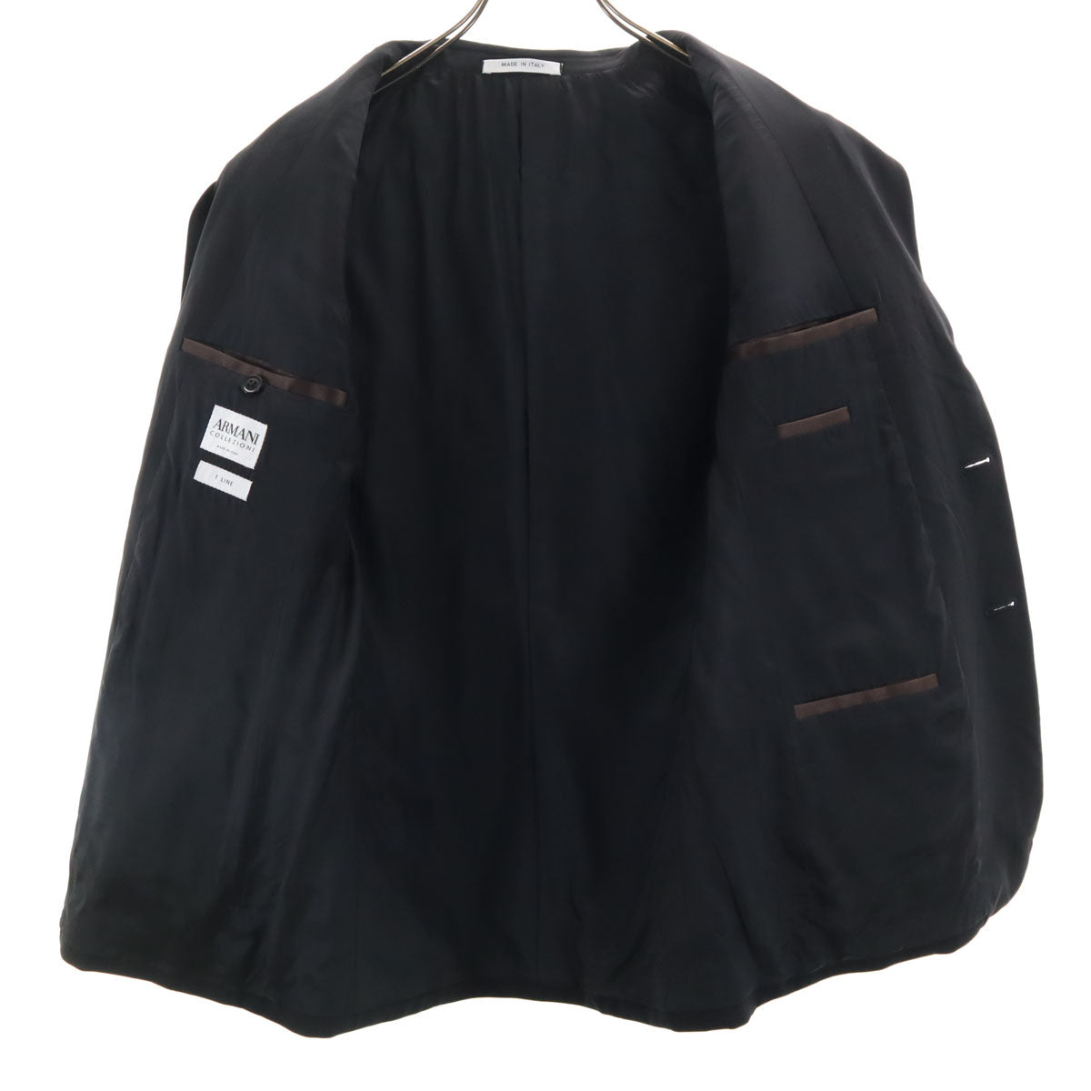 ARMANI COLLEZIONI アルマーニ コレツィオーニ イタリア製 スーツ 上下 セットアップ 46 ブラック メンズ