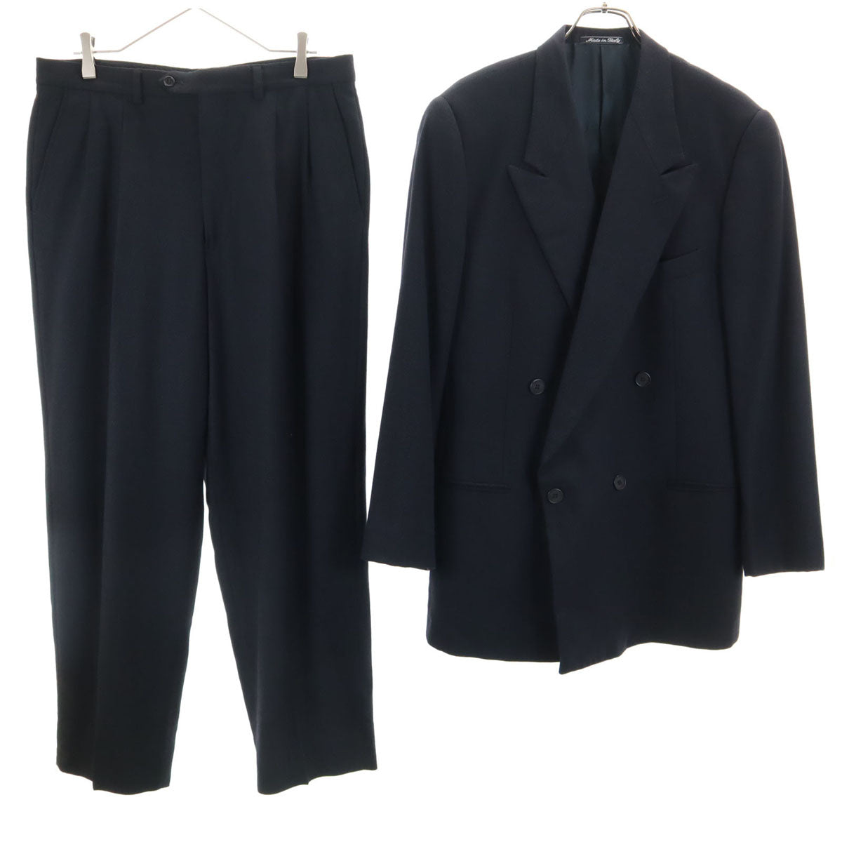 GIORGIO ARMANI LE COLLEZIONI ジョルジオアルマーニ コレツィオーニ 90s イタリア製 オールド スーツ 上下 セットアップ 41 ネイビー メンズ