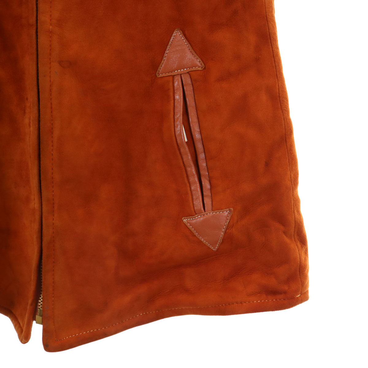 60s 70s ヴィンテージ TALONジップ スエードレザージャケット 18 オレンジ系 レディース