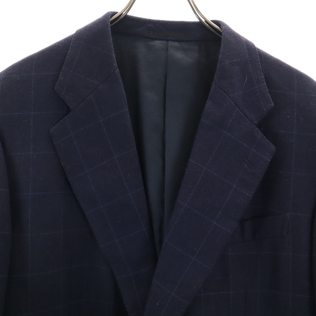 LANVIN CLASSIQUE ランバン クラシック 90s シルクブレンド カシミヤブレンド オールド テーラードジャケット ST50-56 ネイビー メンズ