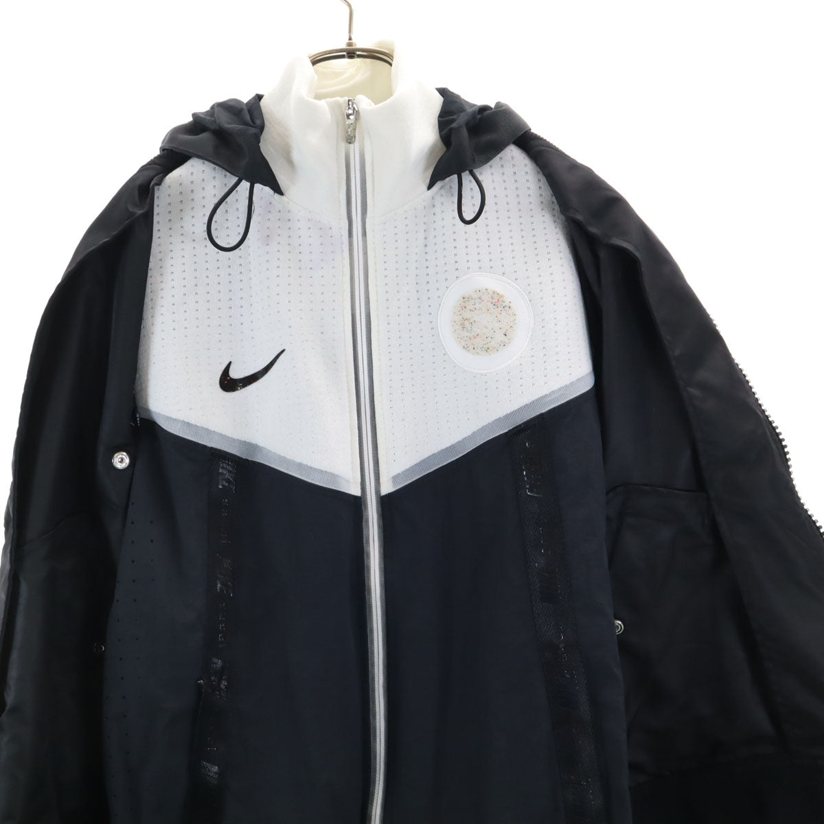 NIKE ナイキ 21AW sacai サカイ コラボ レイヤード ナイロンジャケット S ブラック メンズ