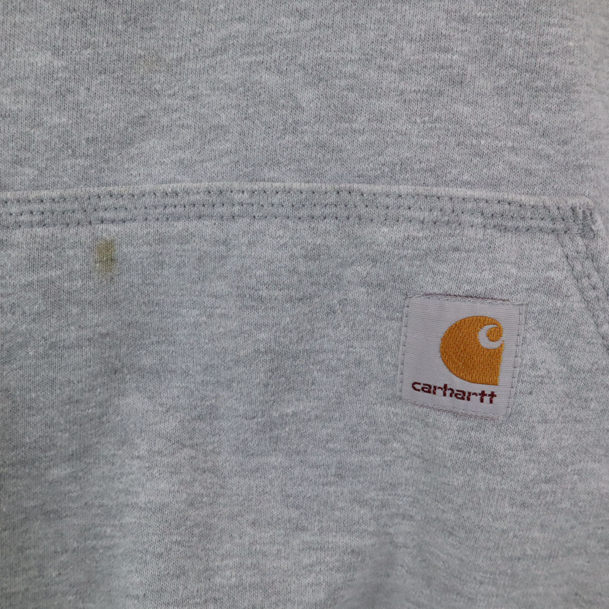 Carhartt カーハート 100617 企業モノ刺繍 長袖 ハーフジップ スウェットパーカー L グレー 裏起毛 メンズ