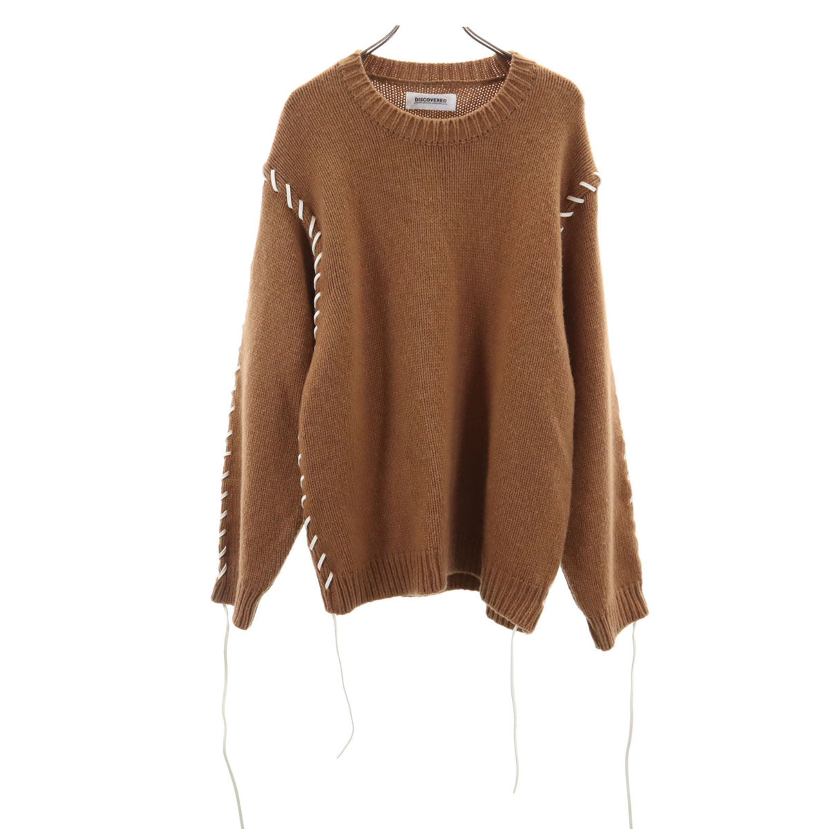 DISCOVERED ディスカバード 23AW 日本製 長袖 レザールーピング セーター 3 ブラウン ニット メンズ
