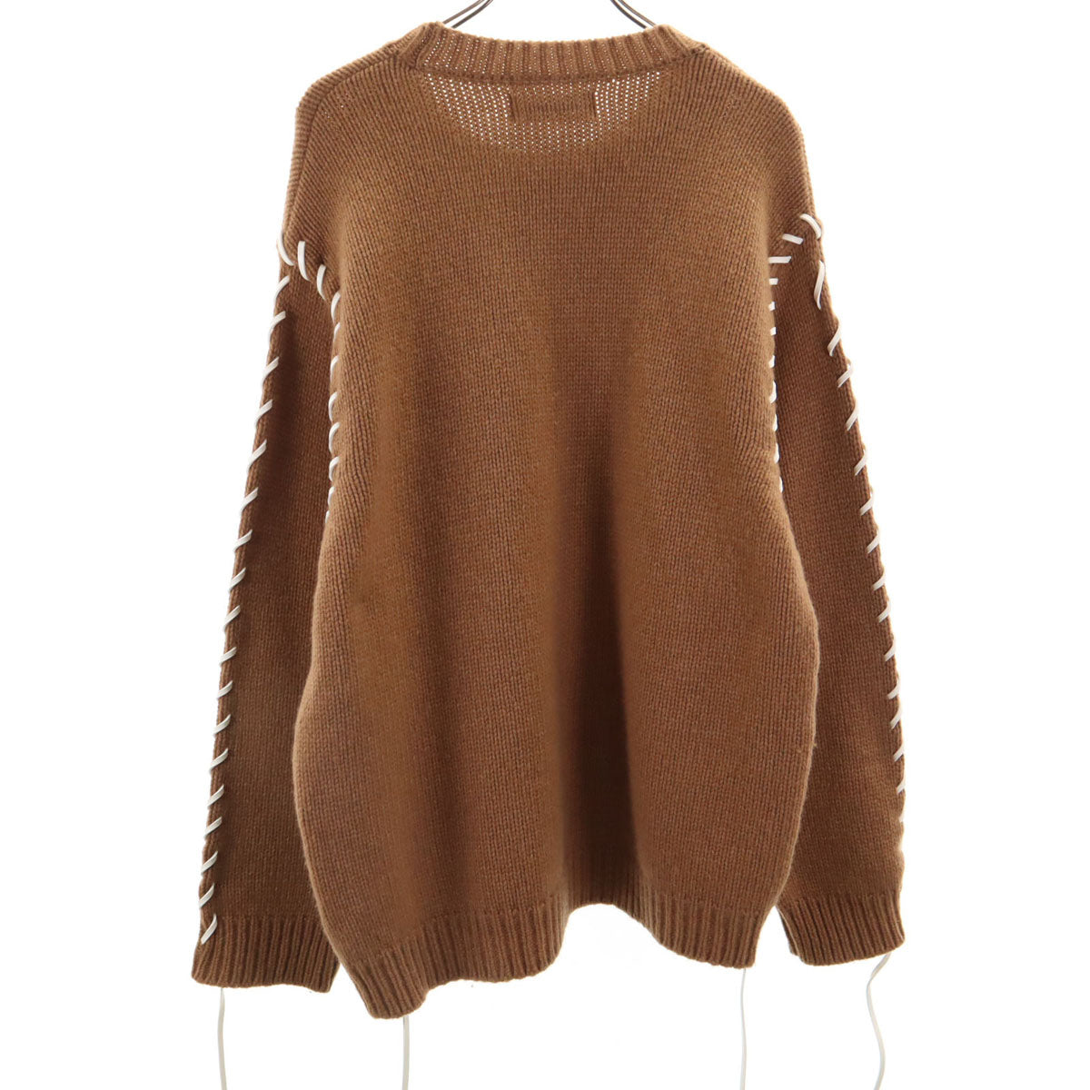 DISCOVERED ディスカバード 23AW 日本製 長袖 レザールーピング セーター 3 ブラウン ニット メンズ