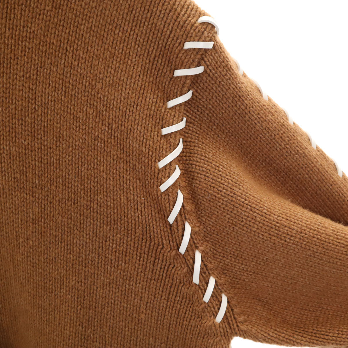 DISCOVERED ディスカバード 23AW 日本製 長袖 レザールーピング セーター 3 ブラウン ニット メンズ