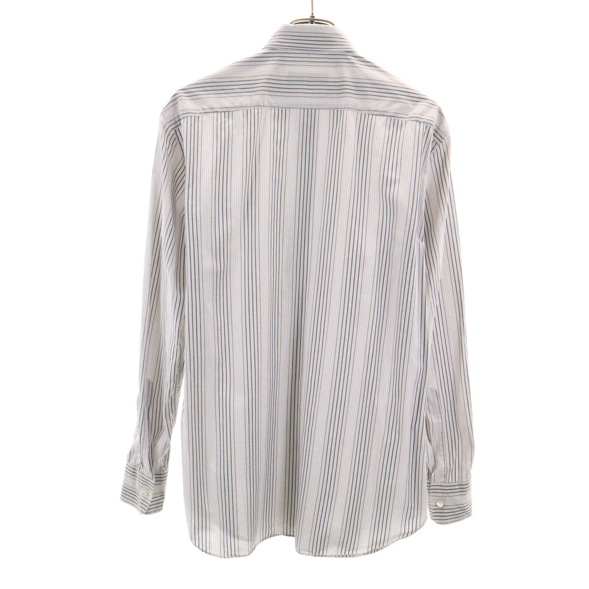 Salvatore Ferragamo サルヴァトーレフェラガモ イタリア製 チェック柄 長袖 ボタンダウンシャツ S ホワイト メンズ