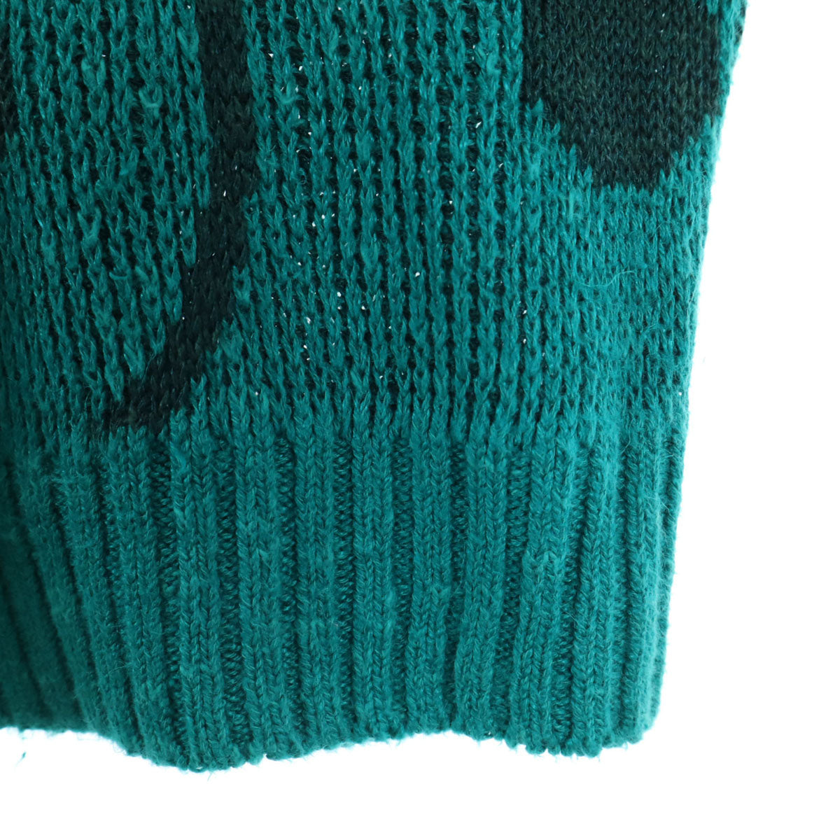 santa fe サンタフェ 90s オールド 総柄 長袖 ニット 40/3 エメラルドグリーン セーター メンズ