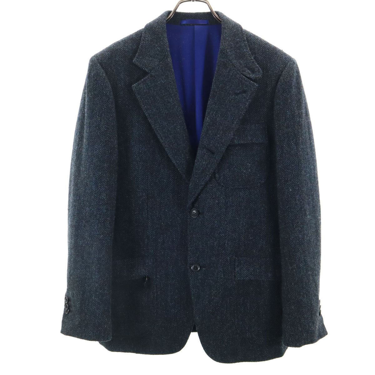 PEARLY GATES パーリーゲイツ 日本製 ヘリンボーン ハリスツイード生地 テーラードジャケット 5 ネイビー Harris Tweed メンズ