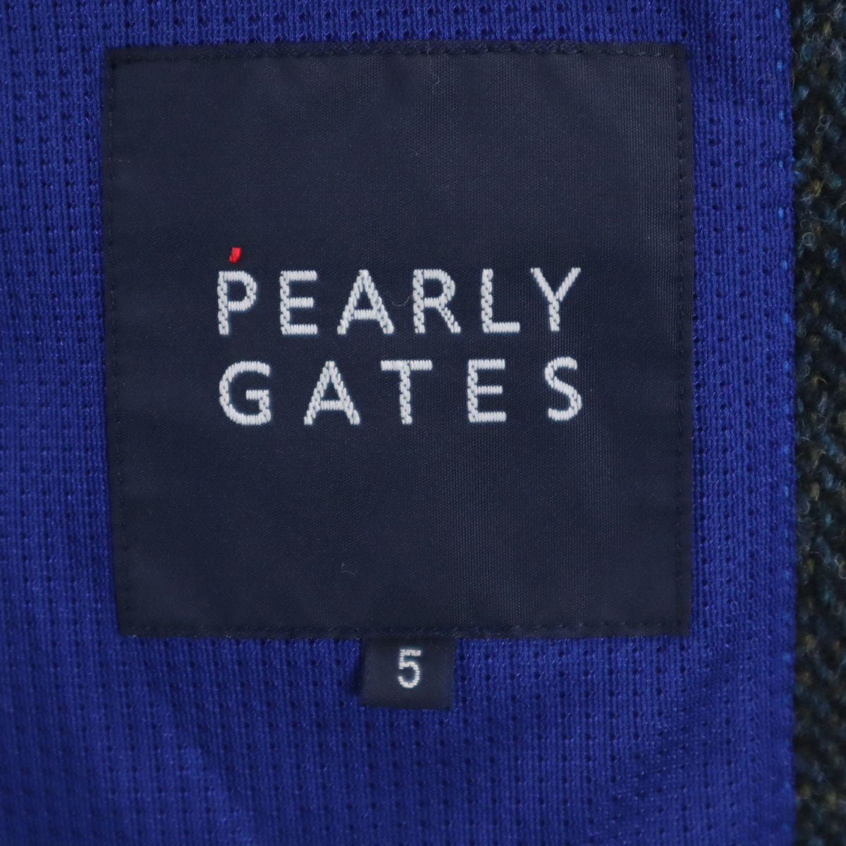 PEARLY GATES パーリーゲイツ 日本製 ヘリンボーン ハリスツイード生地 テーラードジャケット 5 ネイビー Harris Tweed メンズ
