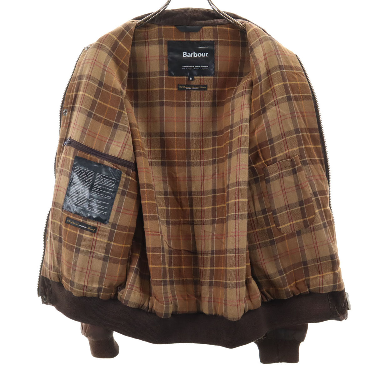 Barbour バブアー イングランド製 ワックスフライヤー ジャケット M ブラウン 中綿 A955 WAX FLYER JACKET メンズ