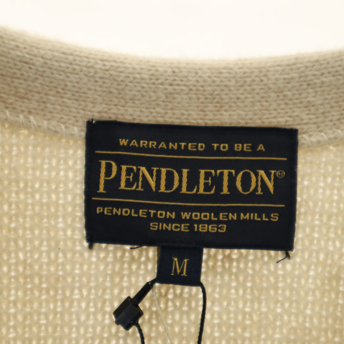 未使用 PENDLETON ペンドルトン ウールブレンド 長袖 カーディガン M ベージュ メンズ