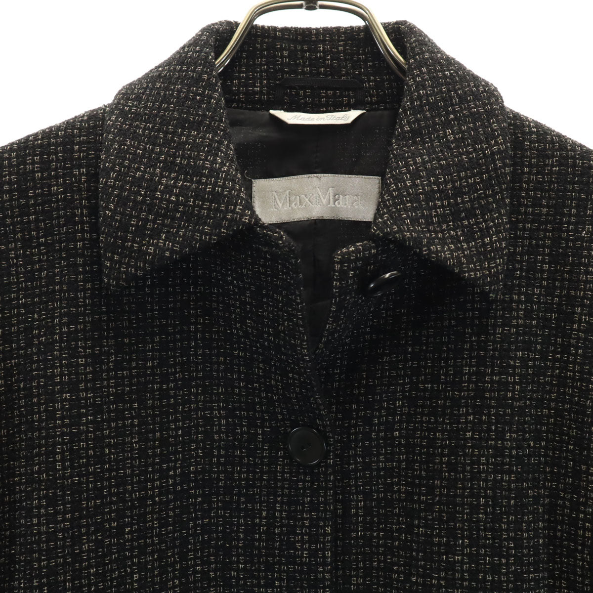 MAX MARA マックスマーラ ウールブレンド 総柄 ジャケット 40 黒系 レディース