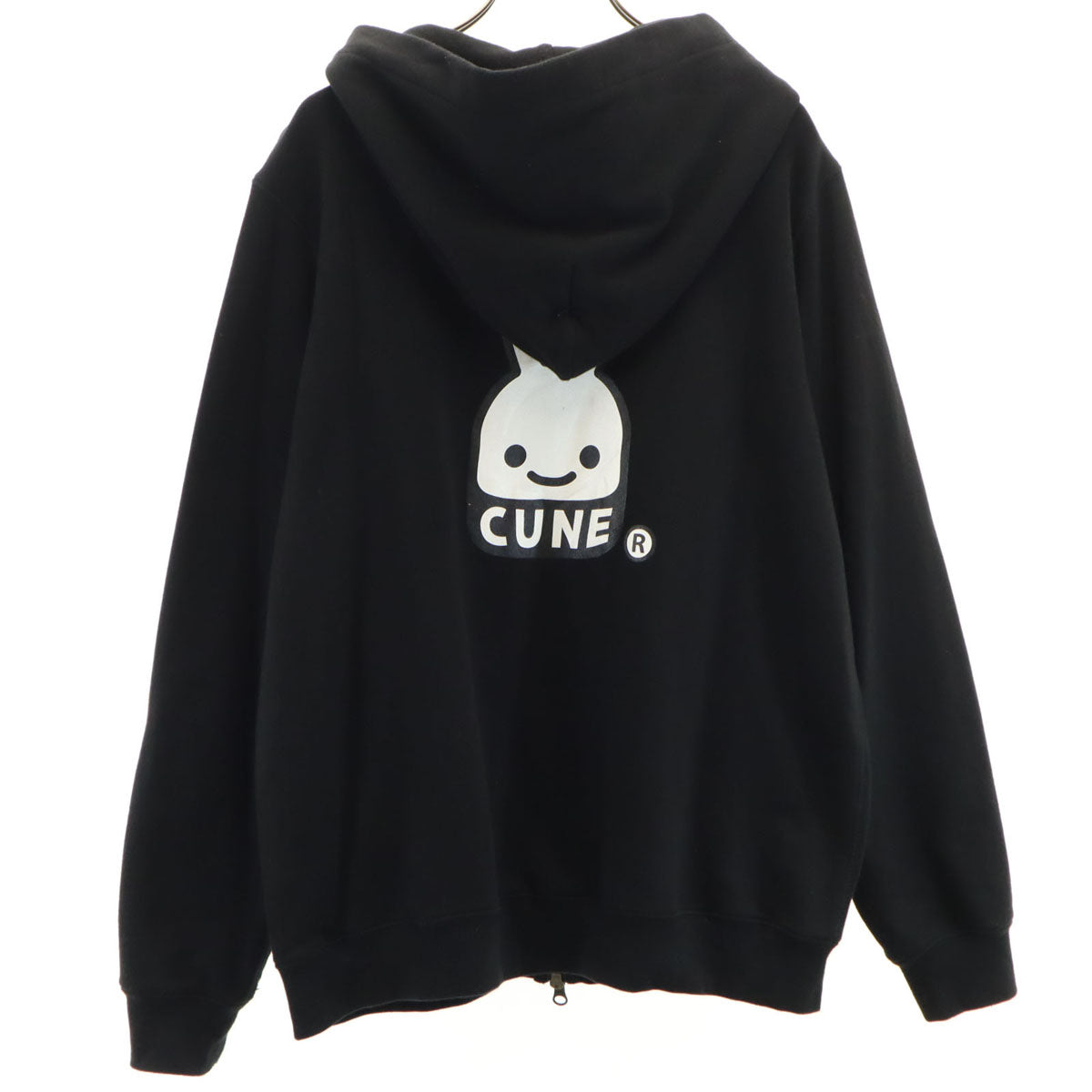 CUNE キューン 長袖 スウェット ジップパーカー L 黒 裏起毛 メンズ