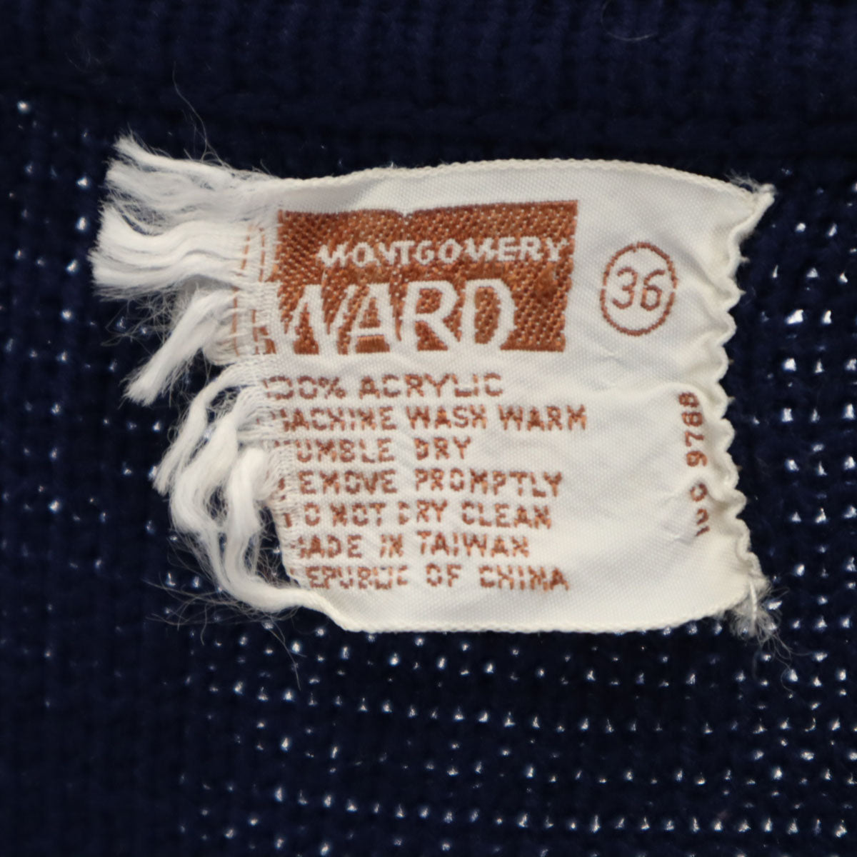 MONTGOMERY WARD モンゴメリーワード 70s ヴィンテージ 長袖 ニット ジャケット 36 ネイビー レディース
