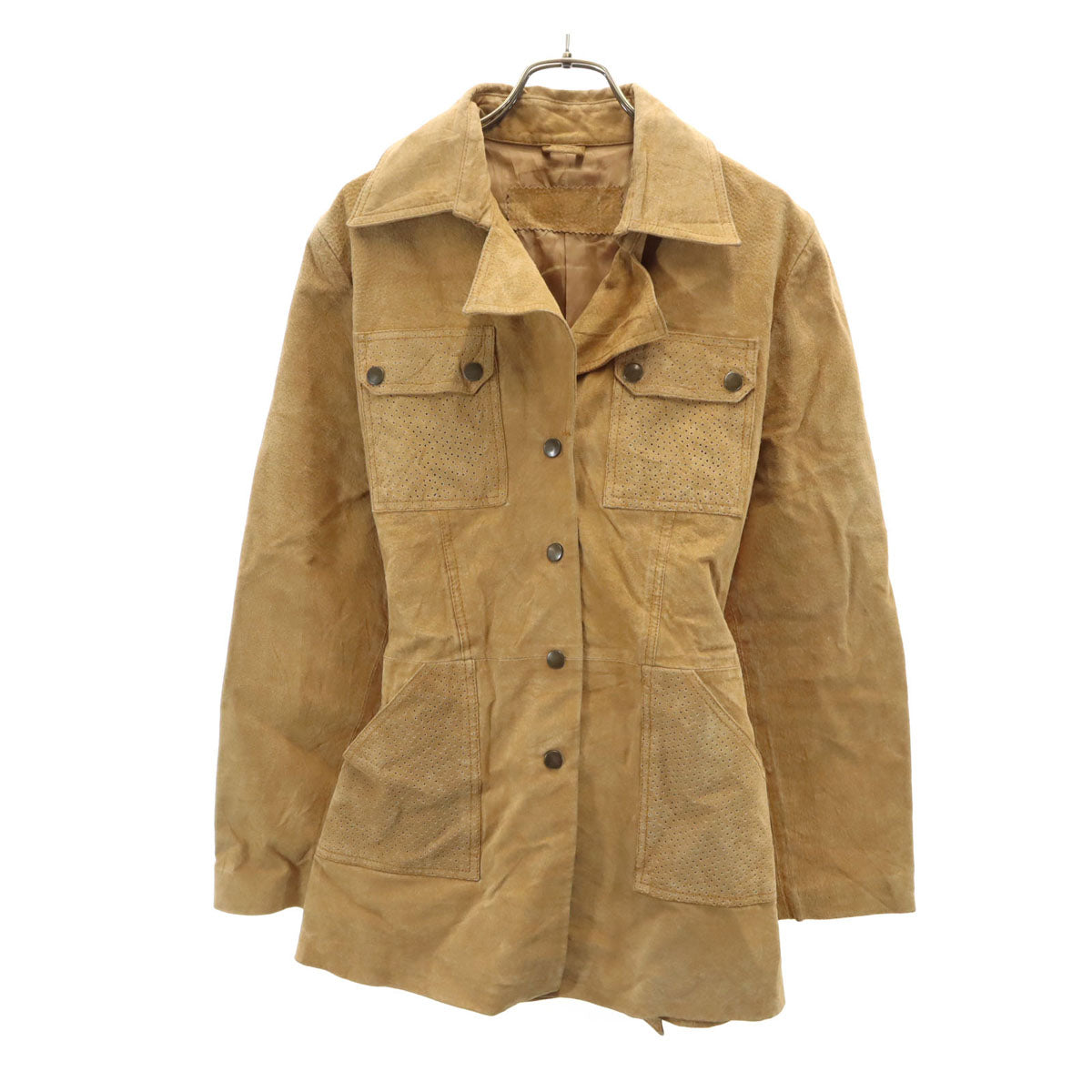 70s 80s ヴィンテージ スウェード ジャケット キャメル レディース