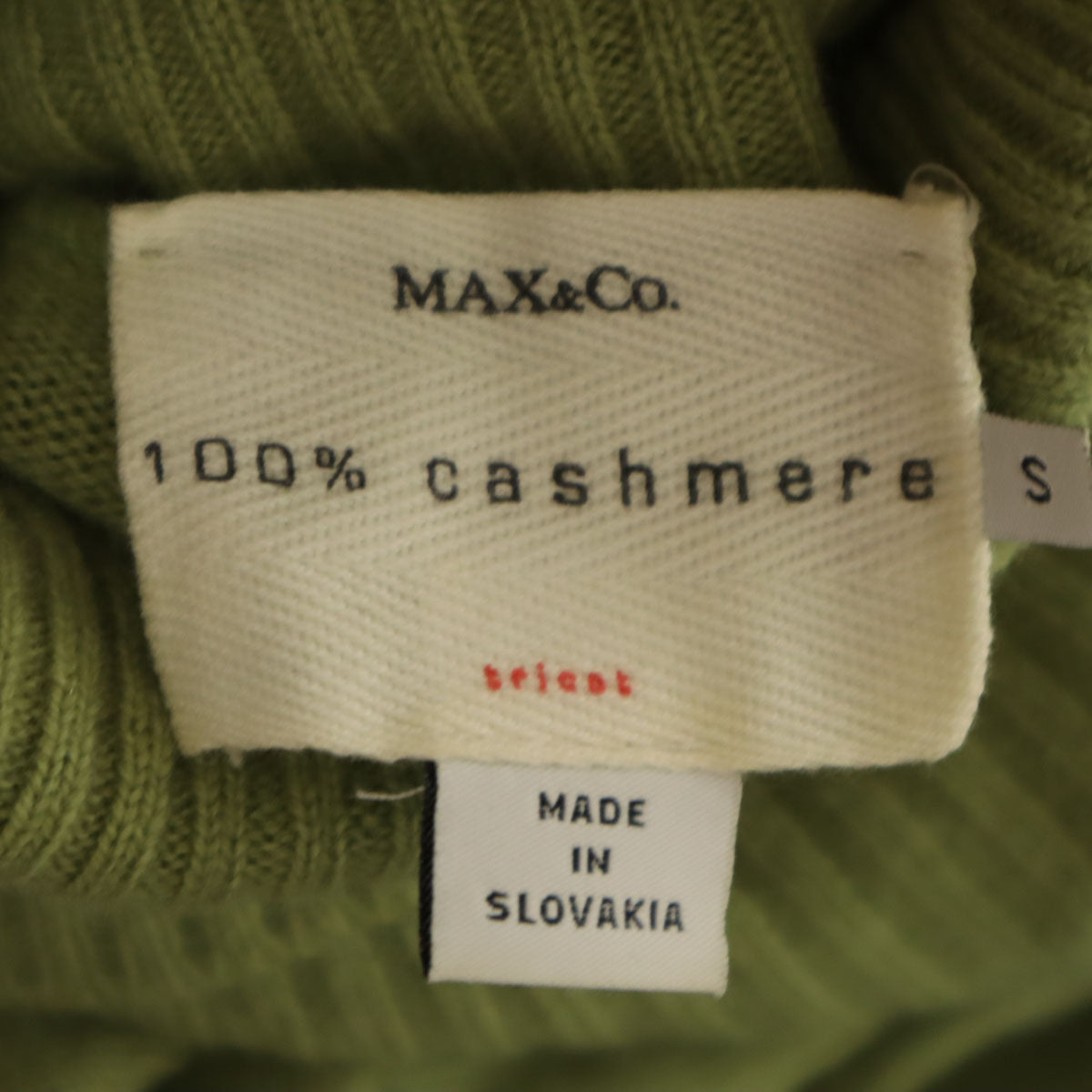 MAX&CO マックスアンドコー カシミヤ 長袖 タートルネック ニット S グリーン系 セーター レディース