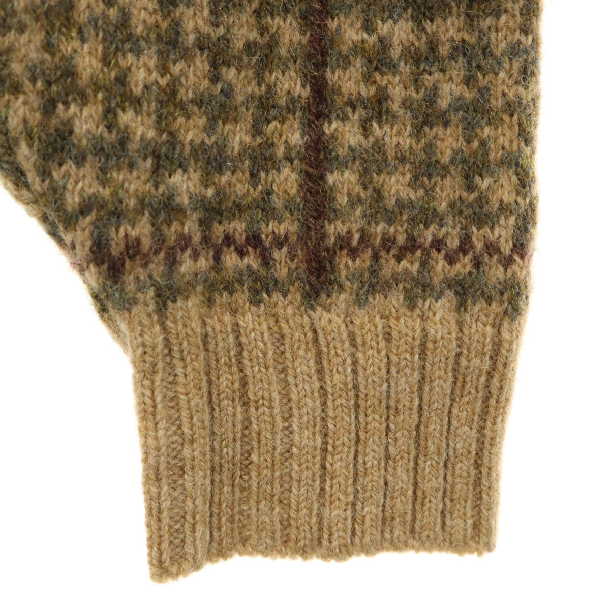 Brooks Brothers ブルックスブラザーズ 90s ウール オールド 総柄 長袖 Vネック セーター M ベージュ系 ニット メンズ