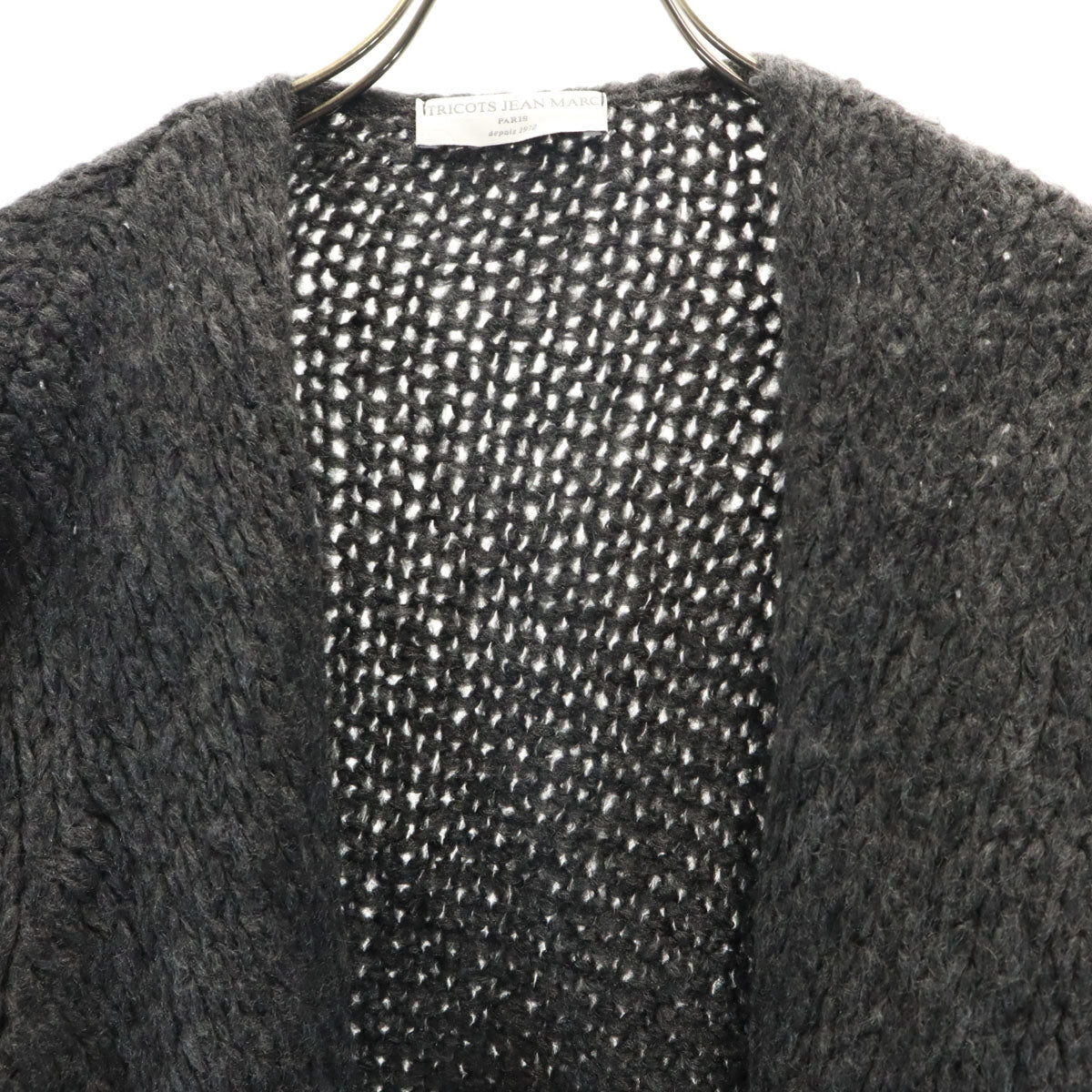 TRICOTS JEAN MARC トリコットジーンマルク フランス製 長袖 カーディガン チャコールグレー レディース