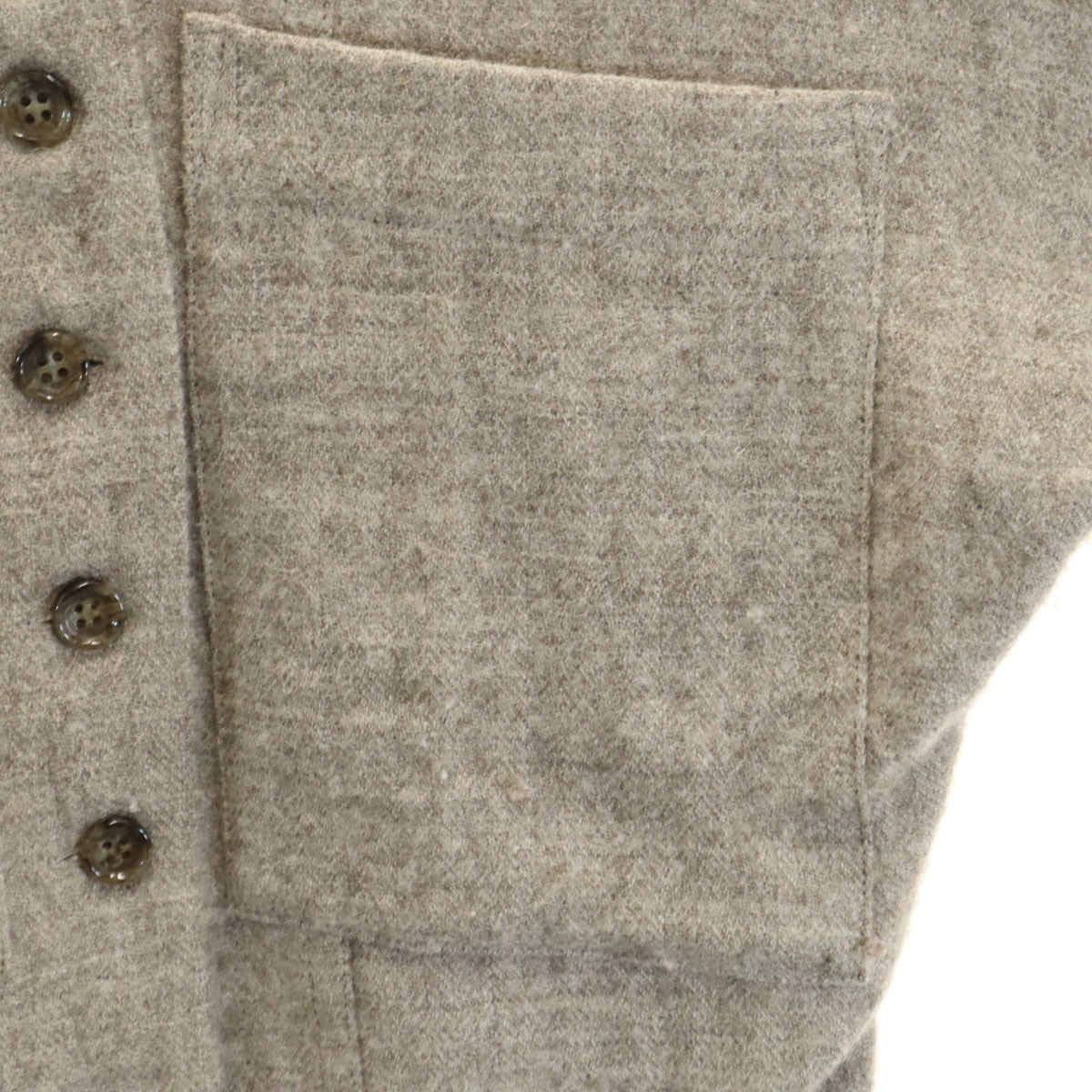 AKIRANAKA アキラナカ 日本製 リネンブレンド ノーカラージャケット 1 グレージュ レディース