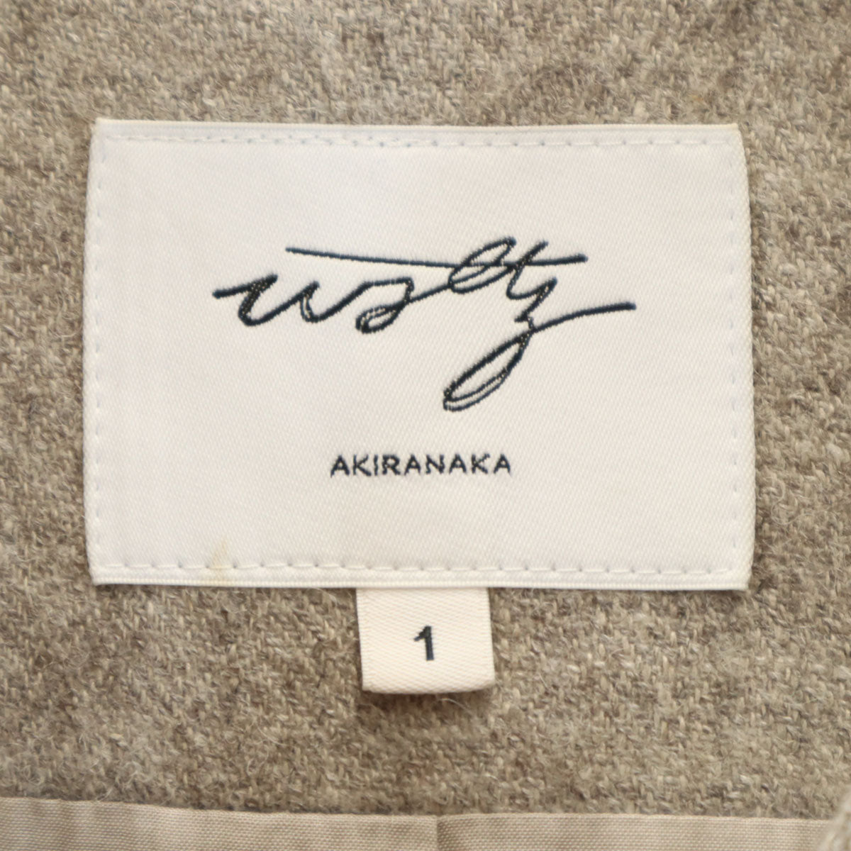 AKIRANAKA アキラナカ 日本製 リネンブレンド ノーカラージャケット 1 グレージュ レディース