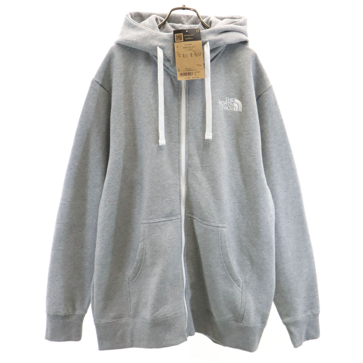 未使用 THE NORTH FACE ザノースフェイス 長袖 ジップパーカー XL グレー アウトドア NT12442 メンズ