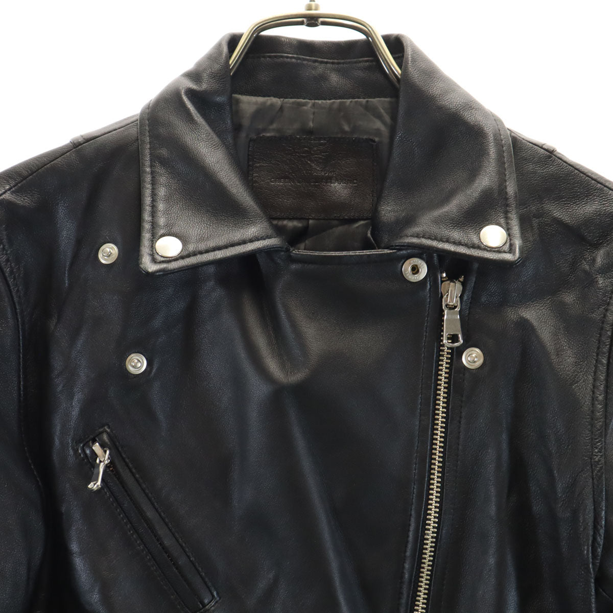 green label relaxing グリーンレーベルリラクシング レザー ダブルライダースジャケット 40 黒 レディース