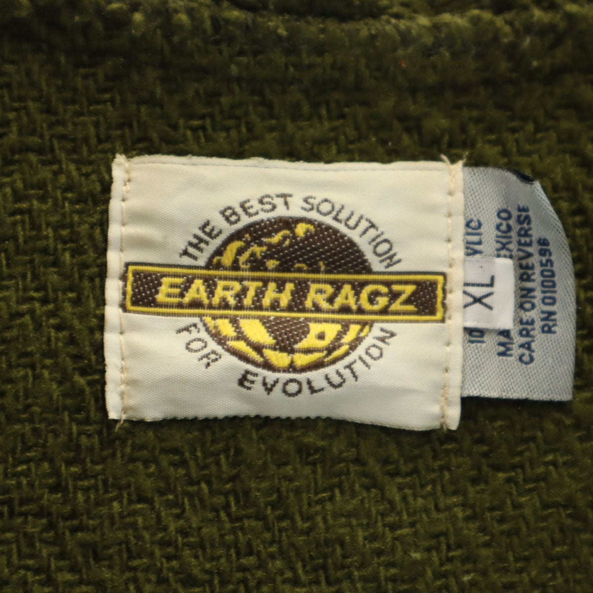 EARTH RAGZ アースラグズ 90s オールド 長袖 Vネック パーカー XL グリーン系 プルオーバー メンズ