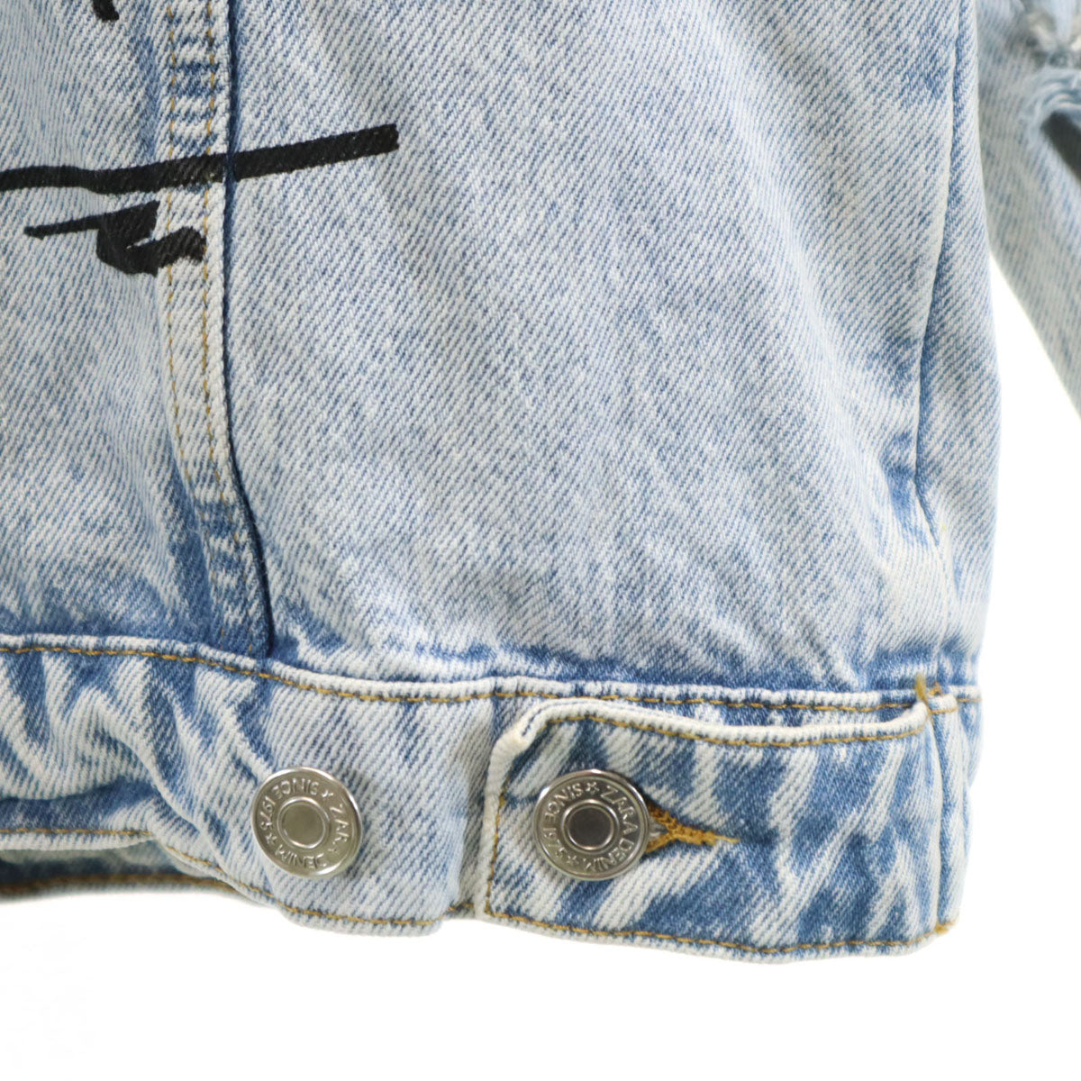ZARA ザラ デニムジャケット M クラッシュ ペイント加工 メンズ