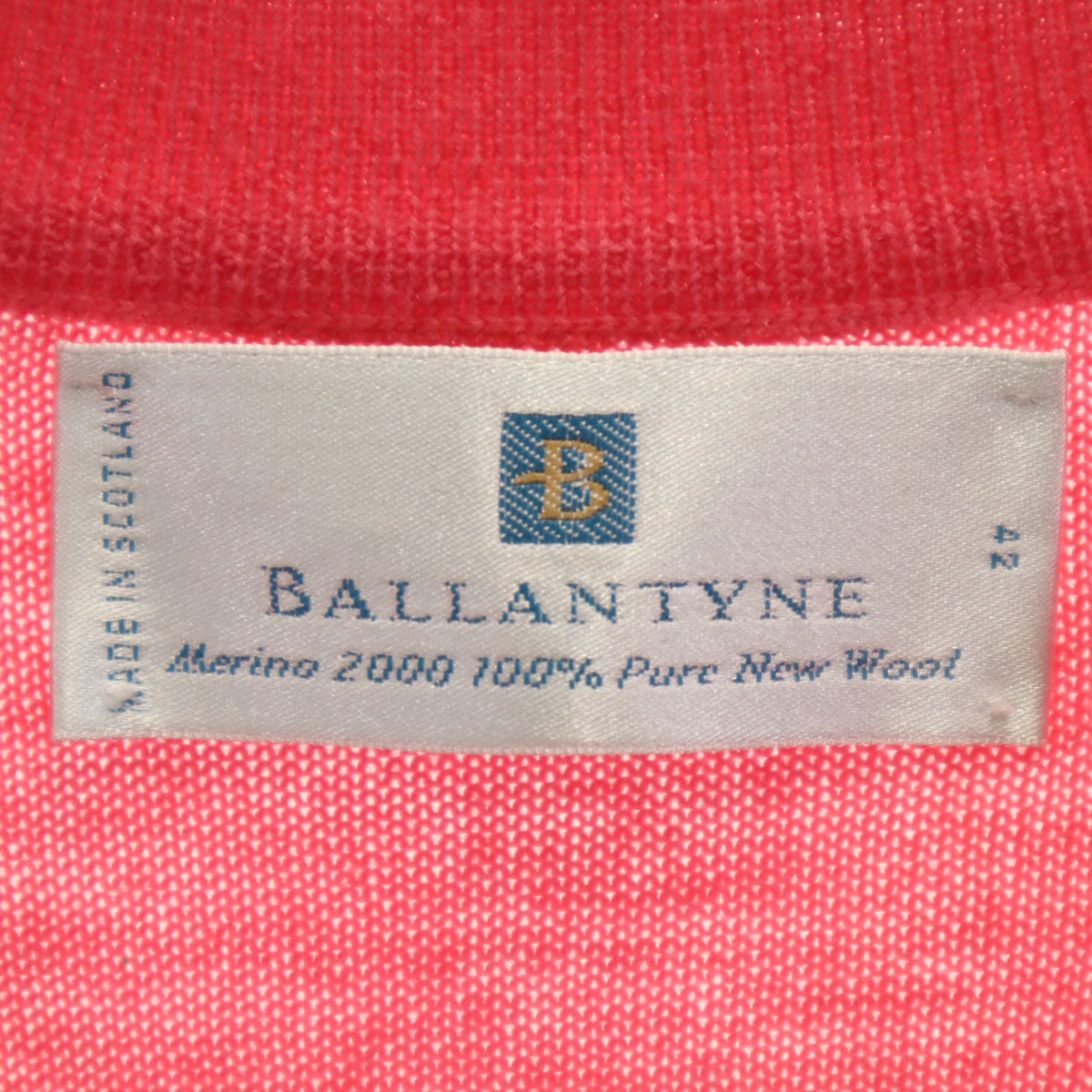 BALLANTYNE バランタイン ピュアウール カーディガン 42 ピンク BALLANTYNE バランタイン ウール 100% ニットカーディガン 42 ピンク