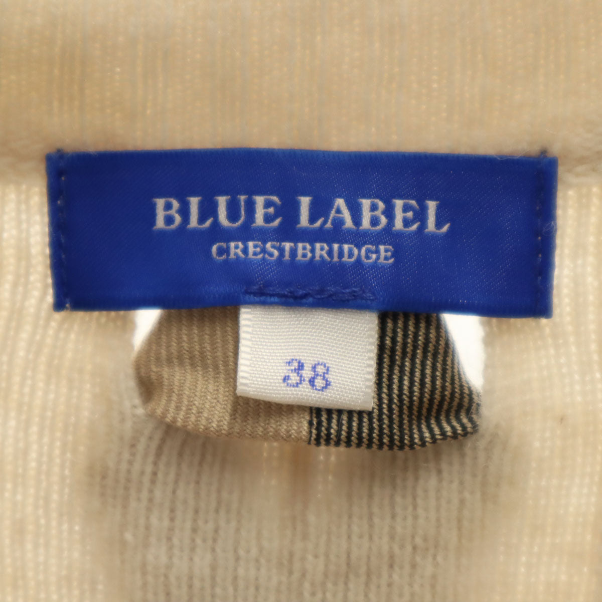 BLUE LABEL ブルーレーベル ウールブレンド 長袖 バックレースアップ セーター 38 アイボリー ニット 三陽商会 レディース