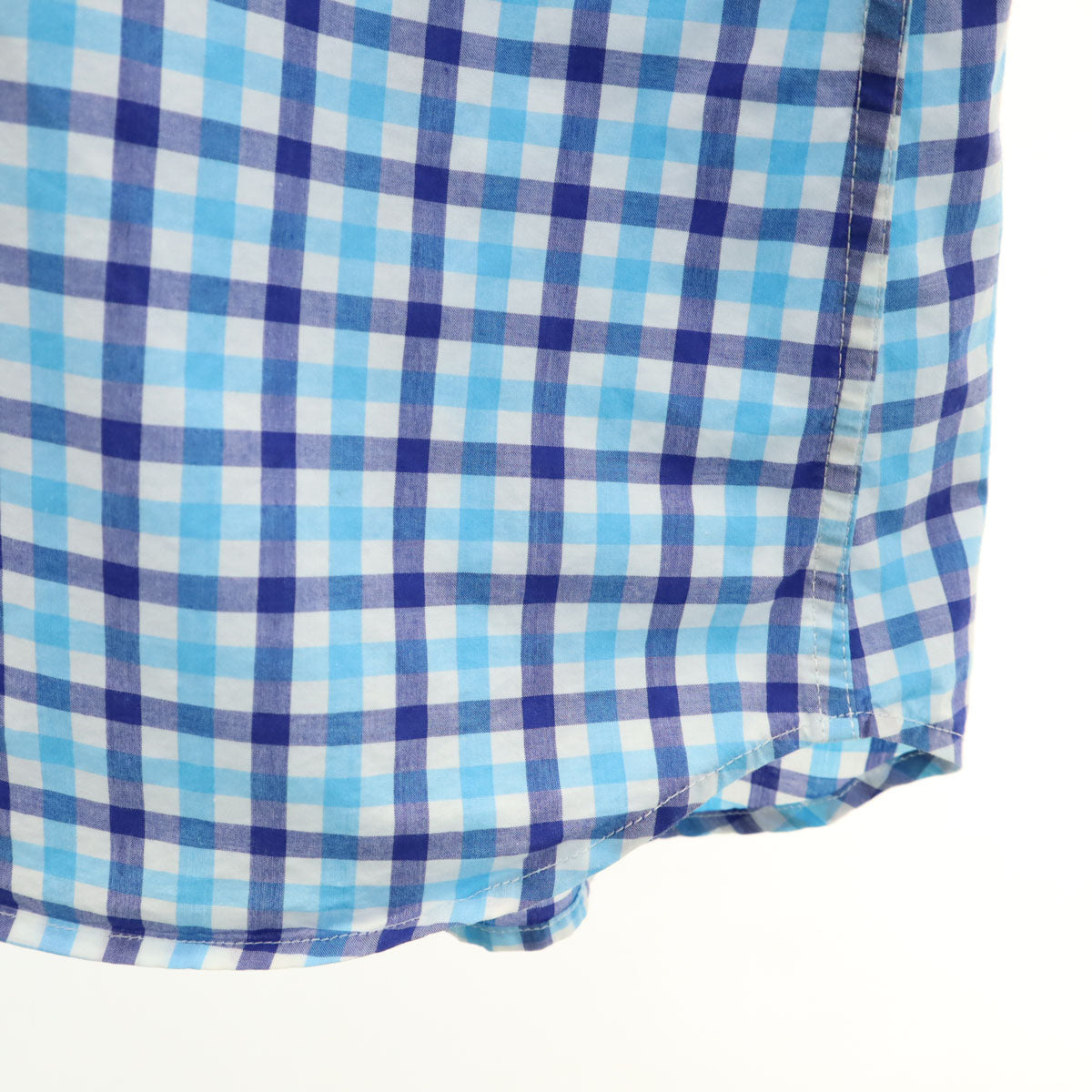 ETRO エトロ イタリア製 チェック柄 長袖 コットンシャツ XL ブルー系 メンズ