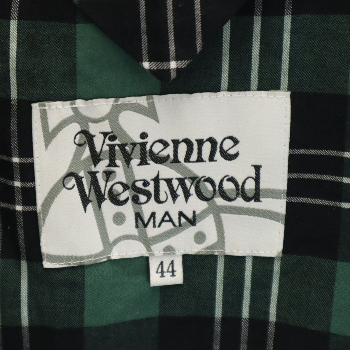 Vivienne WestwoodMAN ヴィヴィアンウエストウッドマン 日本製 チェック柄 テーラードジャケット 44 イエロー系 メンズ