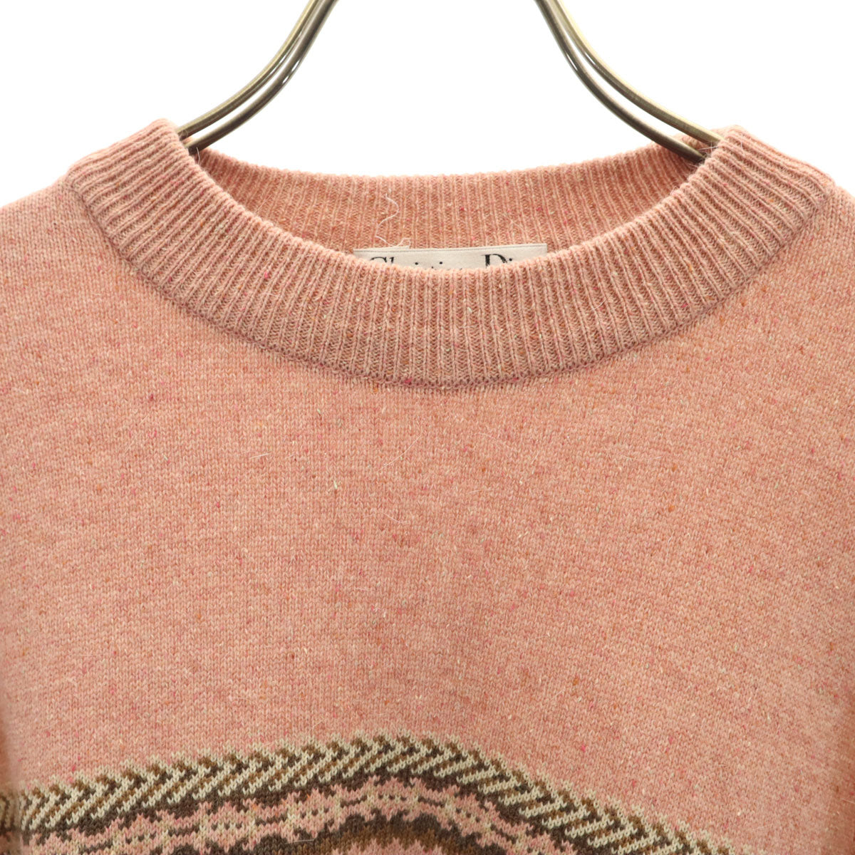 Christian Dior SPORTS クリスチャンディオールスポーツ 90s オールド ノルディック柄 長袖 セーター L ピンク ニット レディース