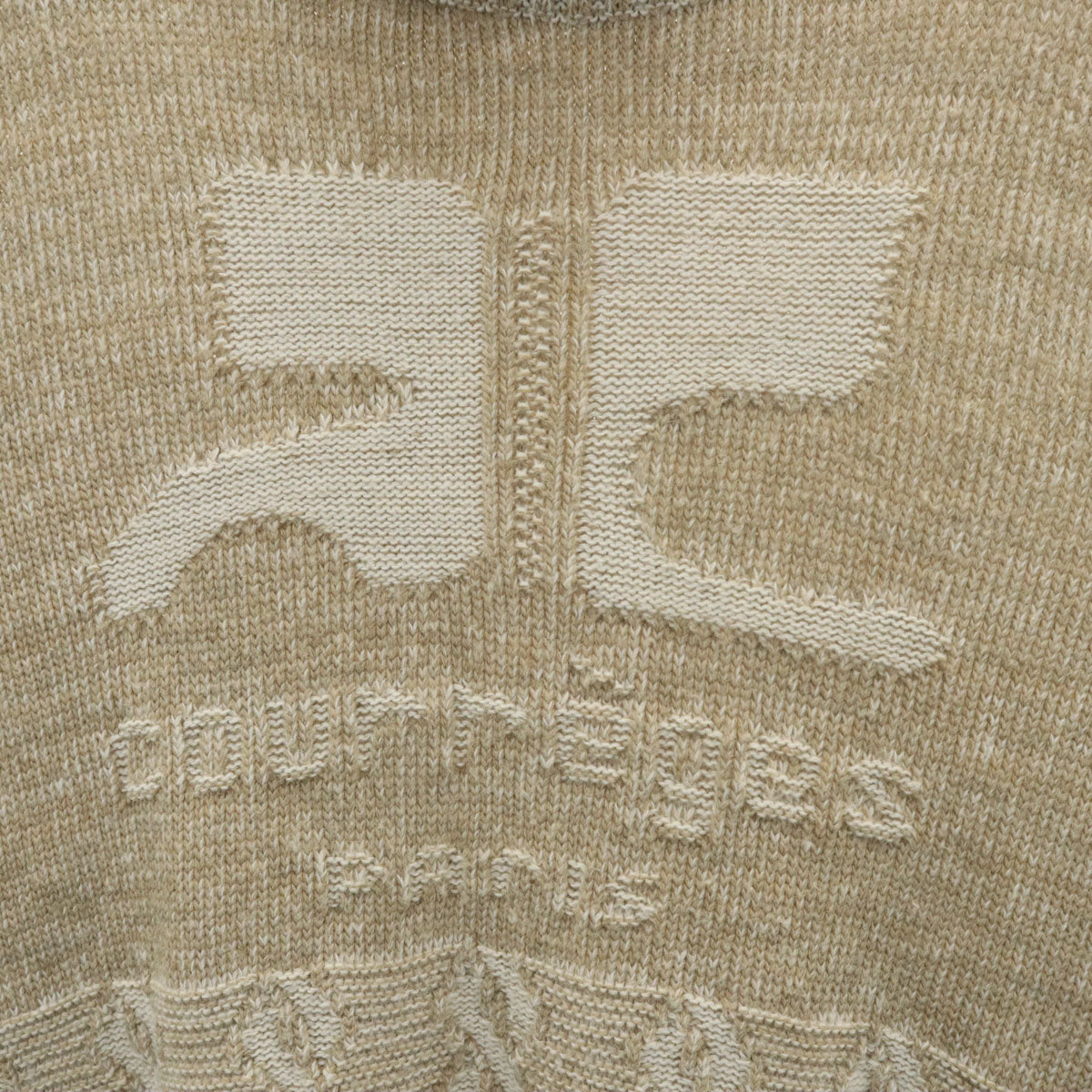 Courr_ges Homme クレージュオム イタリア製 7分袖 タートルネック セーター M グレージュ ニット メンズ