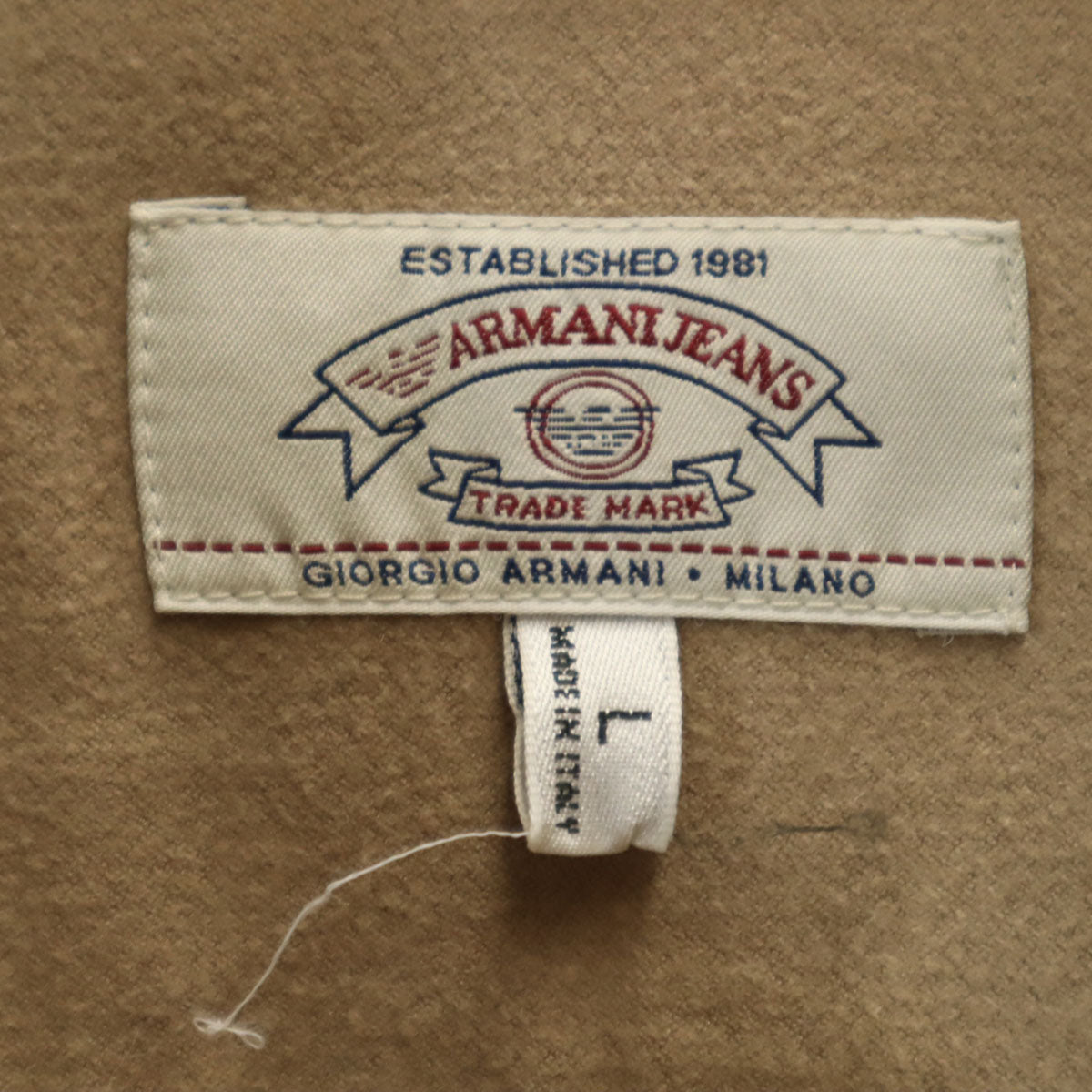 ARMANI JEANS アルマーニジーンズ 90s イタリア製 オールド 長袖 ネルシャツ L ベージュ メンズ