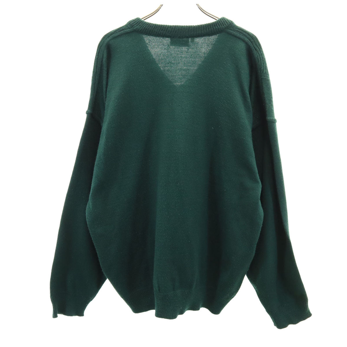 CHEMISE LACOSTE シュミーズラコステ 70s フランス製 ヴィンテージ 長袖 Vネック セーター XL 深緑 ニット メンズ