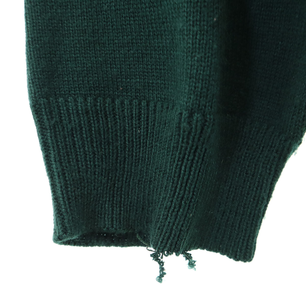 CHEMISE LACOSTE シュミーズラコステ 70s フランス製 ヴィンテージ 長袖 Vネック セーター XL 深緑 ニット メンズ